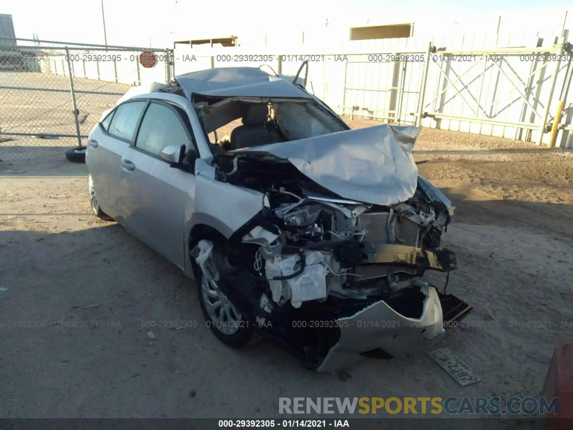 1 Photograph of a damaged car 5YFBURHE2KP928886 TOYOTA COROLLA 2019