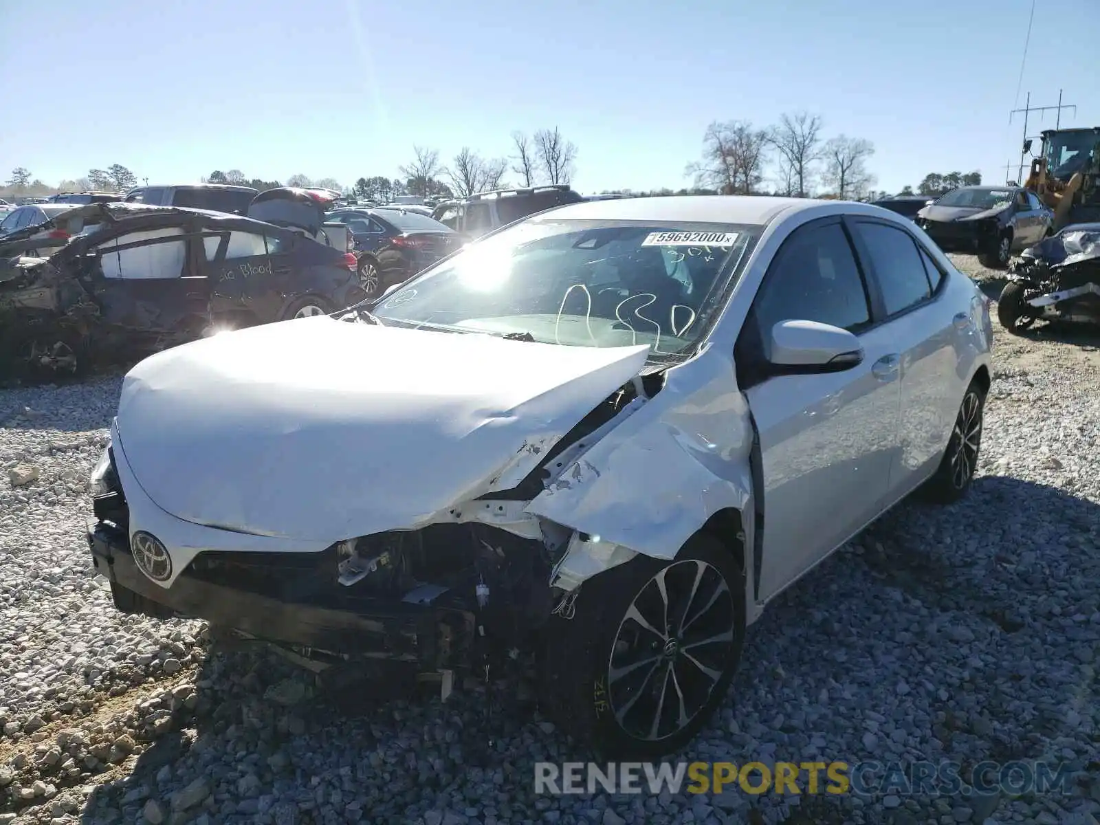 2 Photograph of a damaged car 5YFBURHE2KP933019 TOYOTA COROLLA 2019