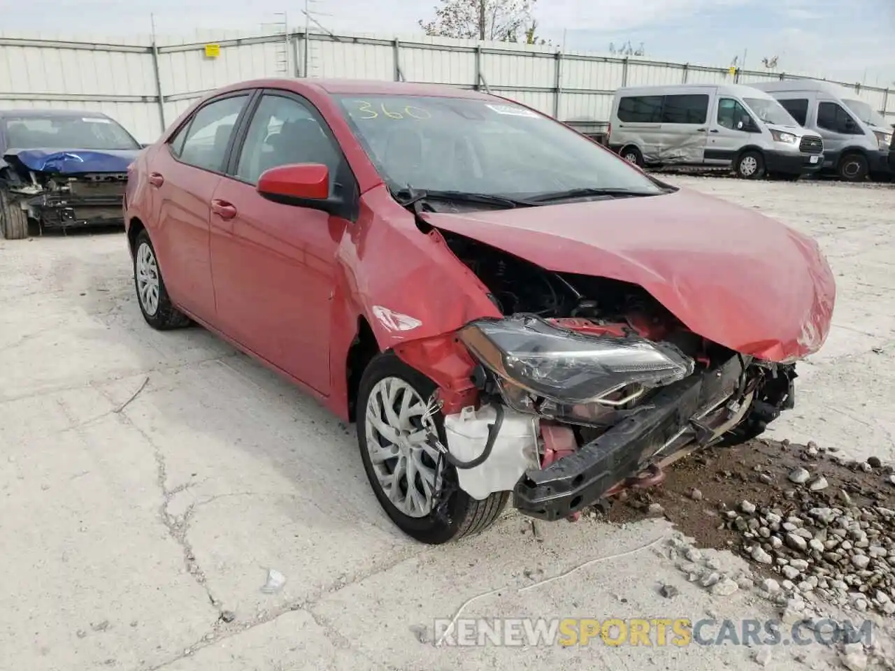 1 Photograph of a damaged car 5YFBURHE2KP936034 TOYOTA COROLLA 2019