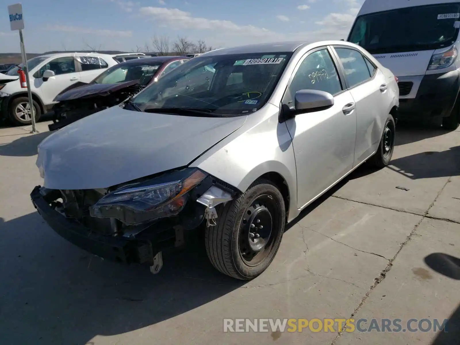 2 Photograph of a damaged car 5YFBURHE2KP937524 TOYOTA COROLLA 2019