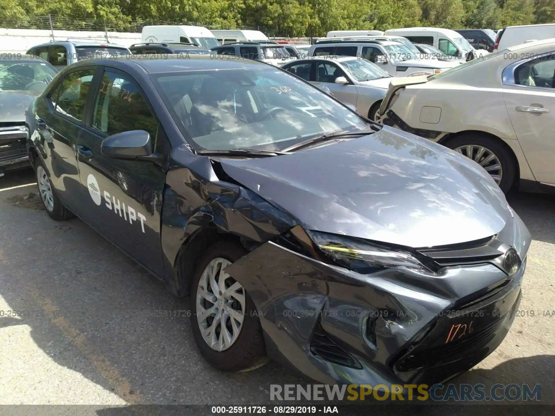 1 Photograph of a damaged car 5YFBURHE2KP944215 TOYOTA COROLLA 2019