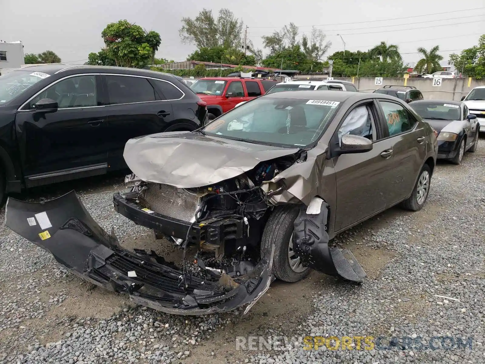 2 Photograph of a damaged car 5YFBURHE3KP857617 TOYOTA COROLLA 2019