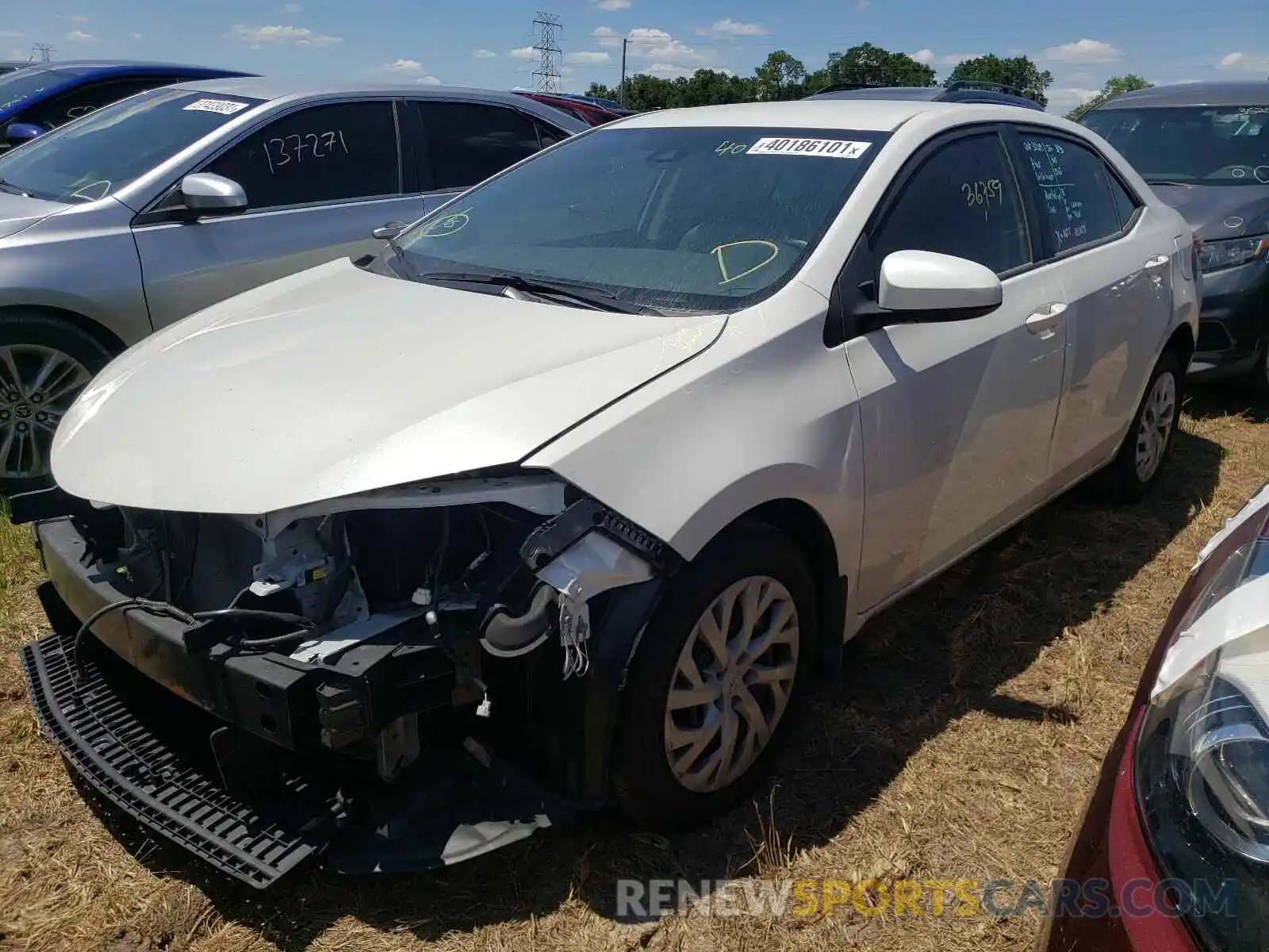 2 Photograph of a damaged car 5YFBURHE3KP858086 TOYOTA COROLLA 2019