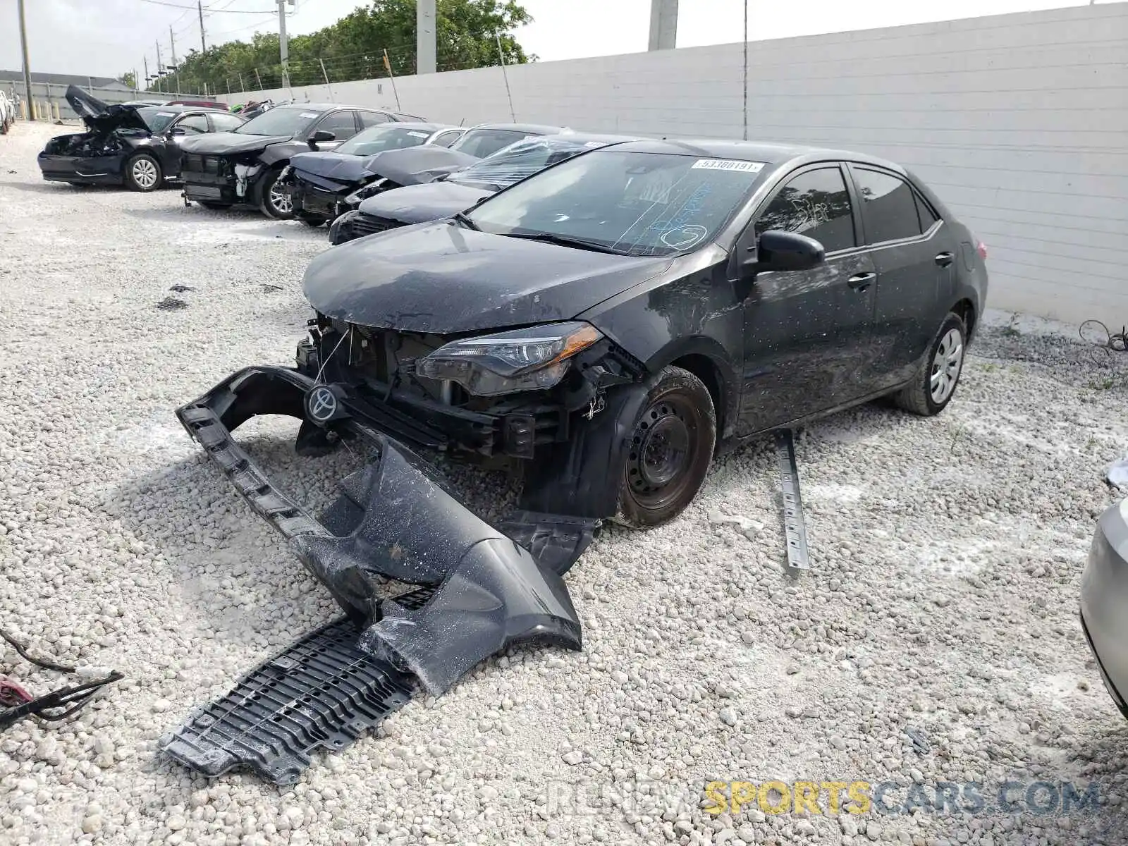 2 Photograph of a damaged car 5YFBURHE3KP862011 TOYOTA COROLLA 2019