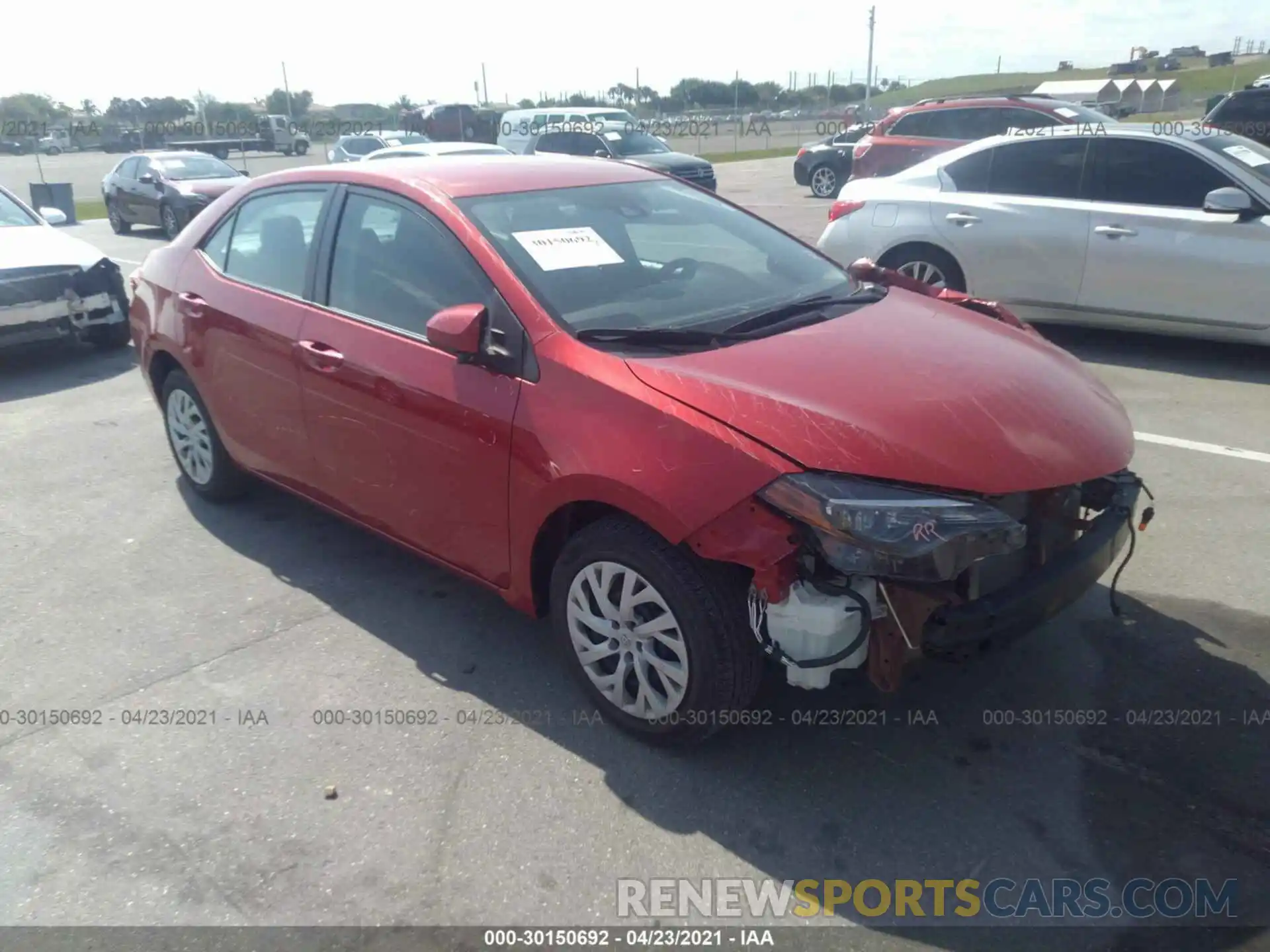 1 Photograph of a damaged car 5YFBURHE3KP864325 TOYOTA COROLLA 2019