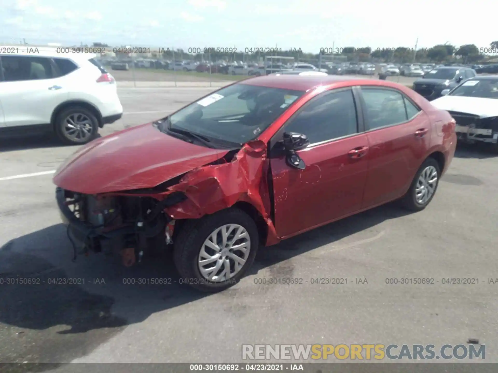 2 Photograph of a damaged car 5YFBURHE3KP864325 TOYOTA COROLLA 2019