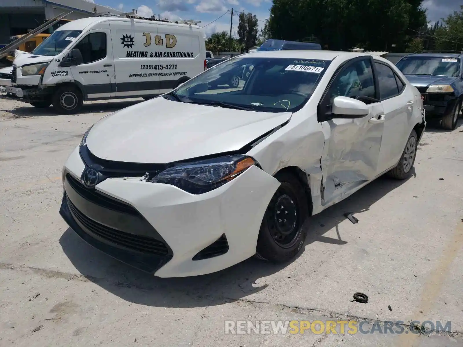 2 Photograph of a damaged car 5YFBURHE3KP873932 TOYOTA COROLLA 2019