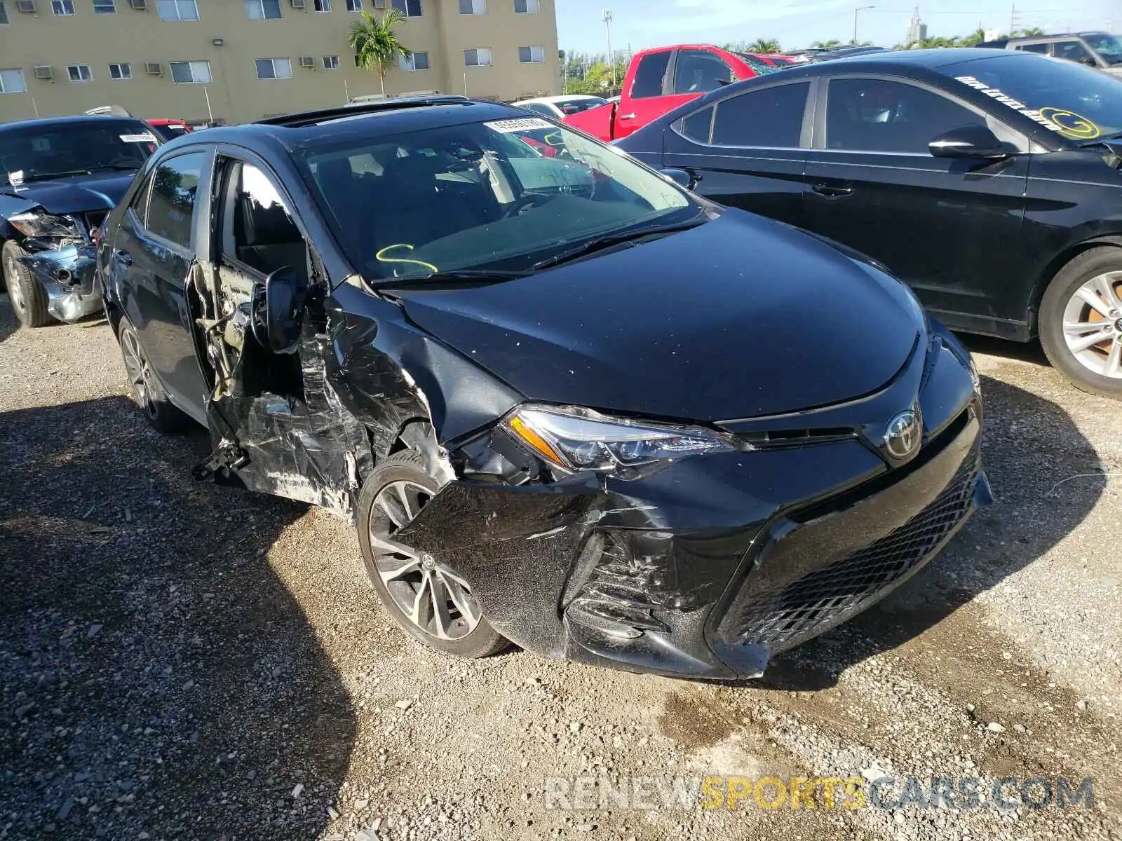 1 Photograph of a damaged car 5YFBURHE3KP874322 TOYOTA COROLLA 2019