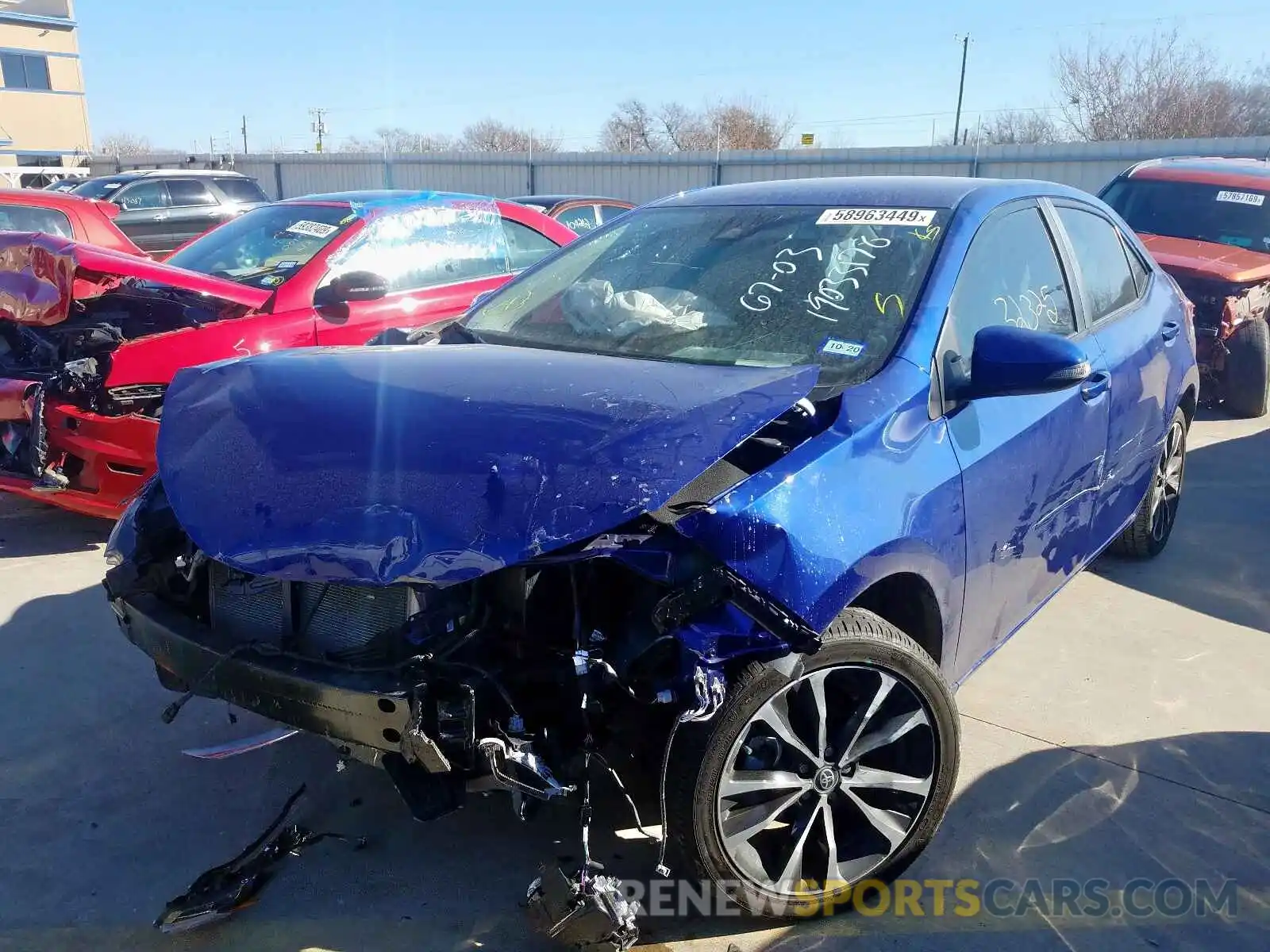 2 Photograph of a damaged car 5YFBURHE3KP874689 TOYOTA COROLLA 2019