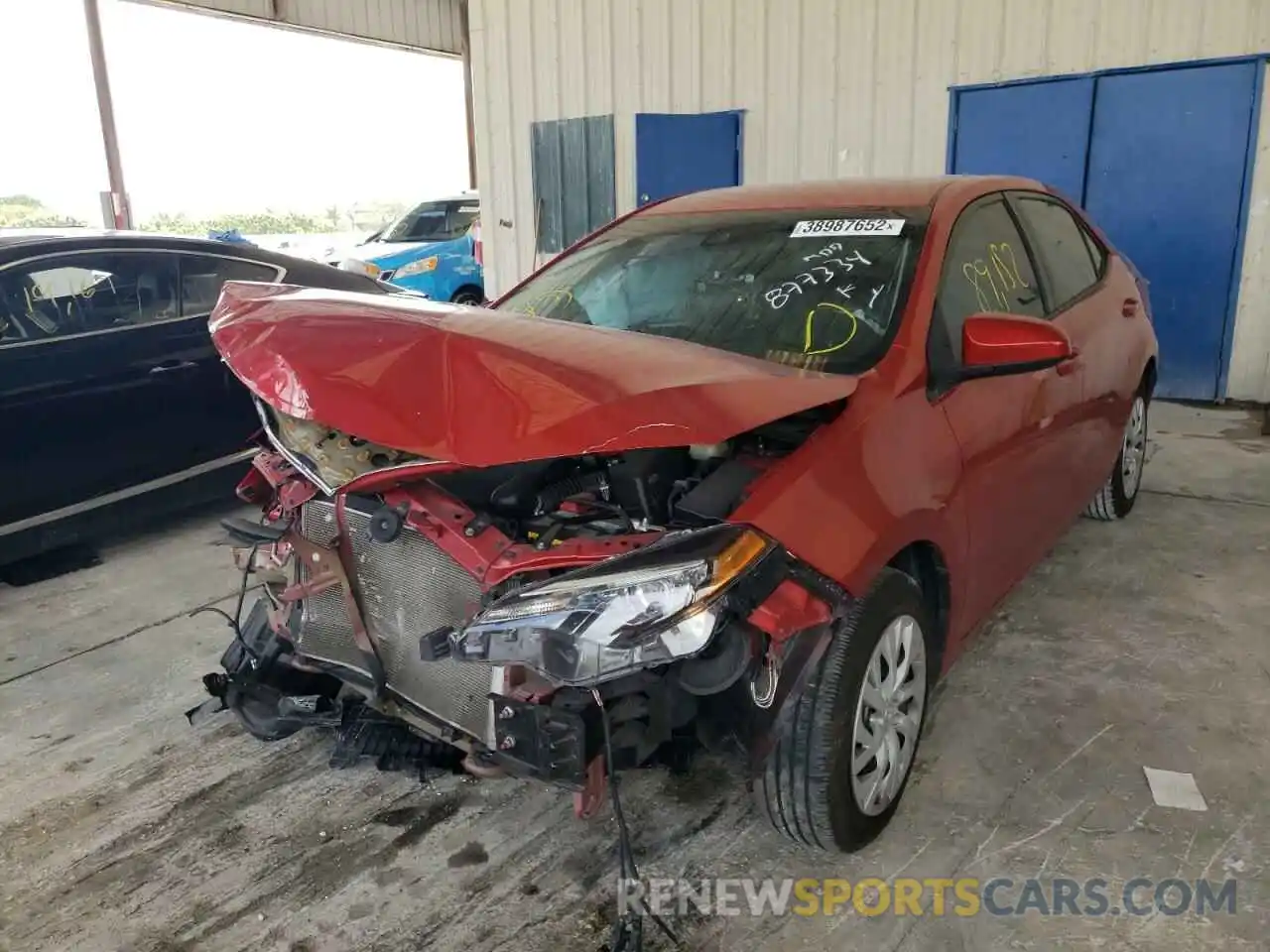 2 Photograph of a damaged car 5YFBURHE3KP877334 TOYOTA COROLLA 2019