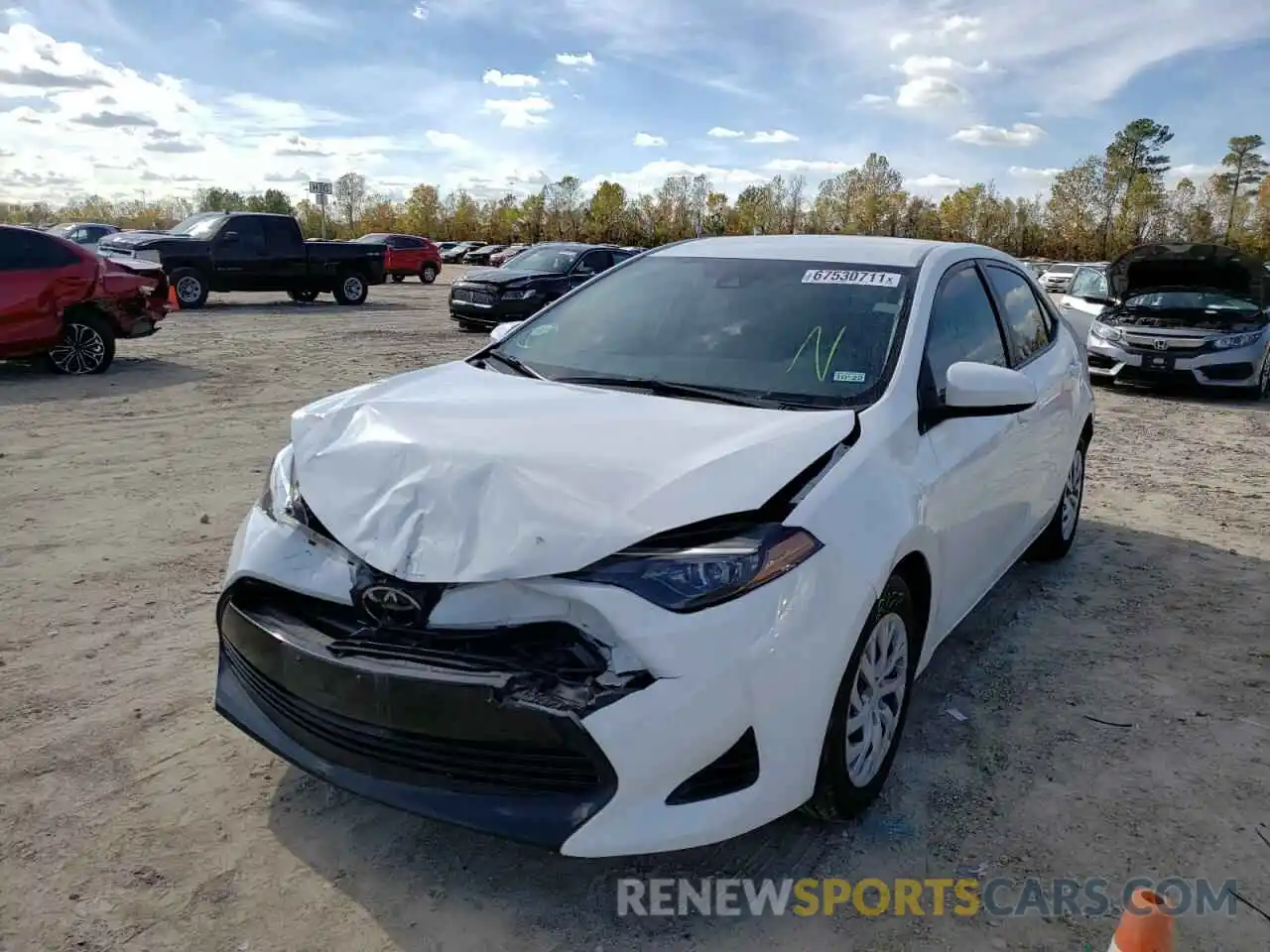 2 Photograph of a damaged car 5YFBURHE3KP883179 TOYOTA COROLLA 2019