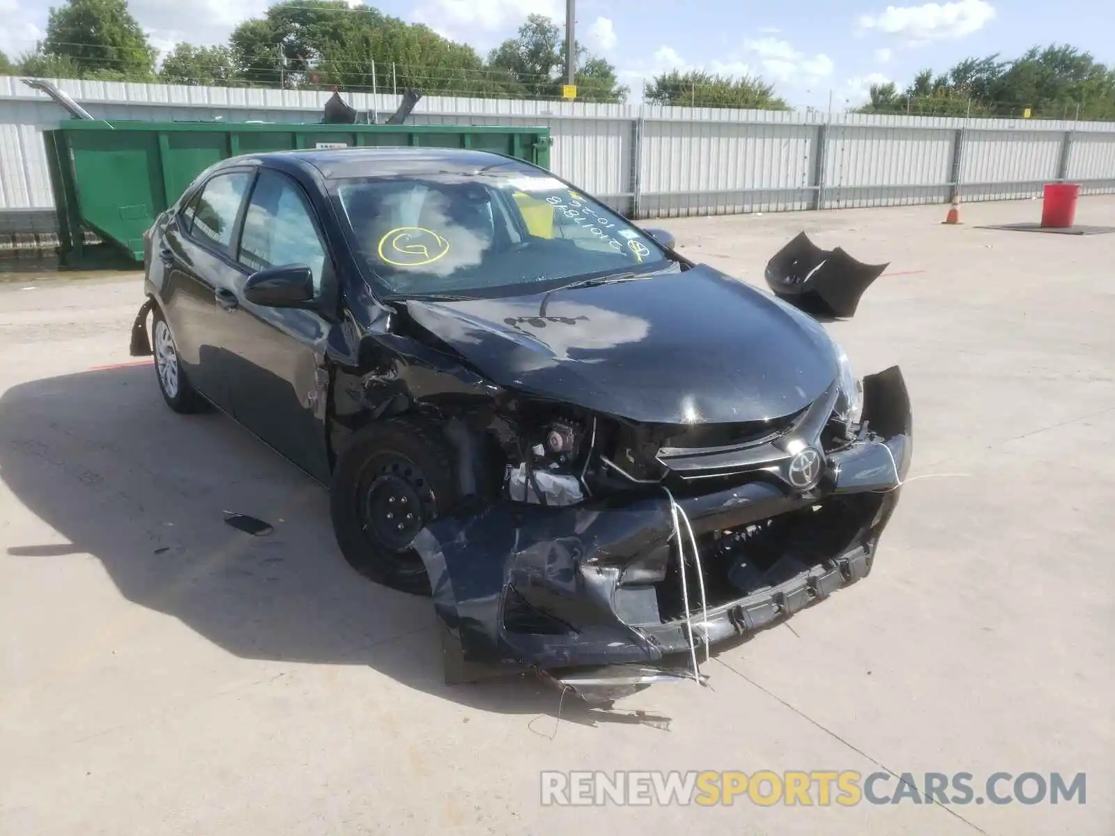 1 Photograph of a damaged car 5YFBURHE3KP884543 TOYOTA COROLLA 2019