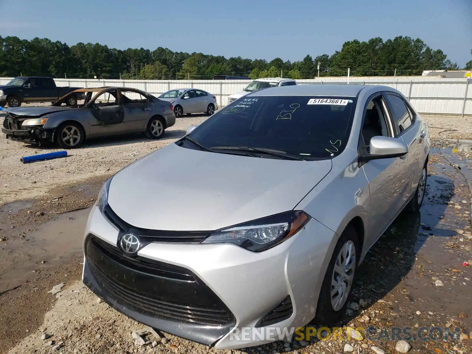 2 Photograph of a damaged car 5YFBURHE3KP893145 TOYOTA COROLLA 2019