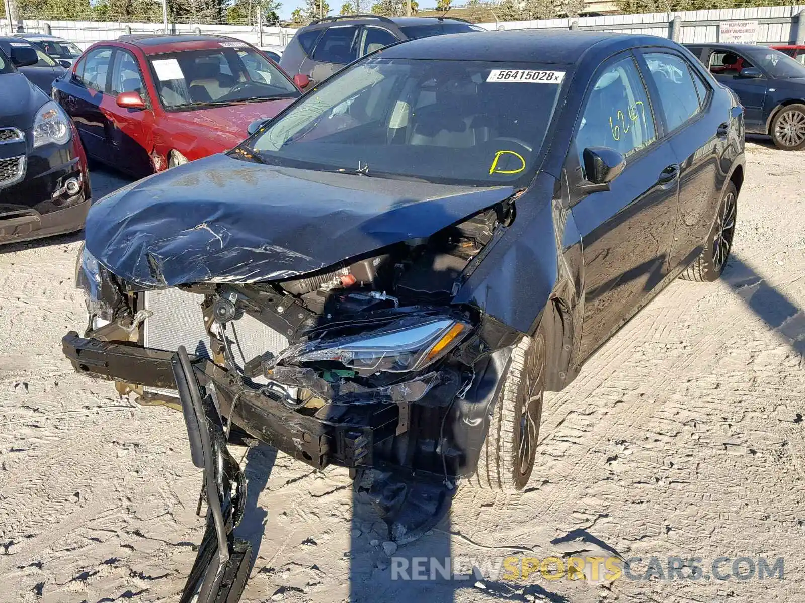 2 Photograph of a damaged car 5YFBURHE3KP895607 TOYOTA COROLLA 2019