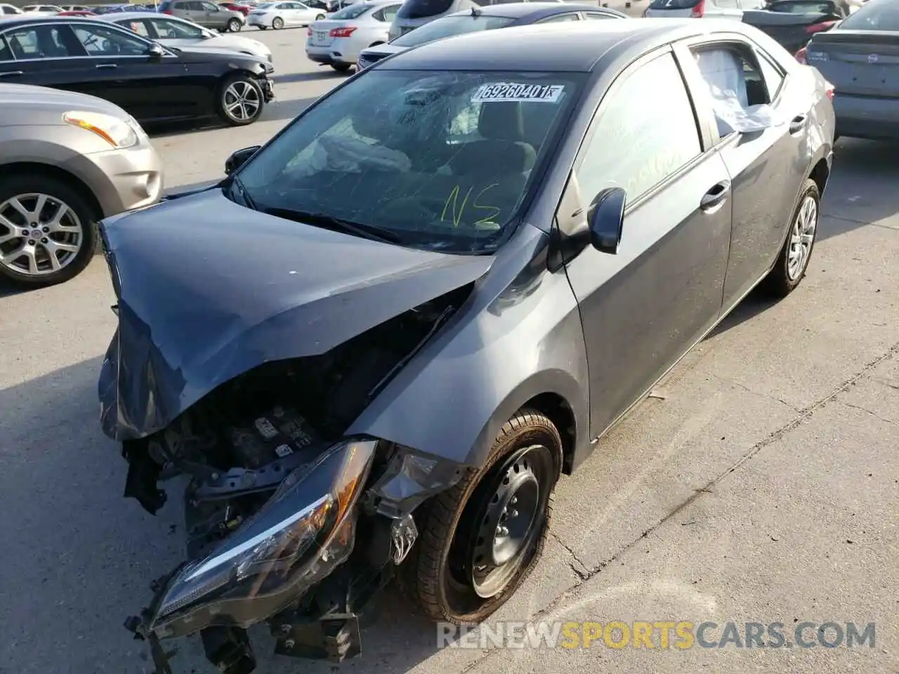 2 Photograph of a damaged car 5YFBURHE3KP896031 TOYOTA COROLLA 2019