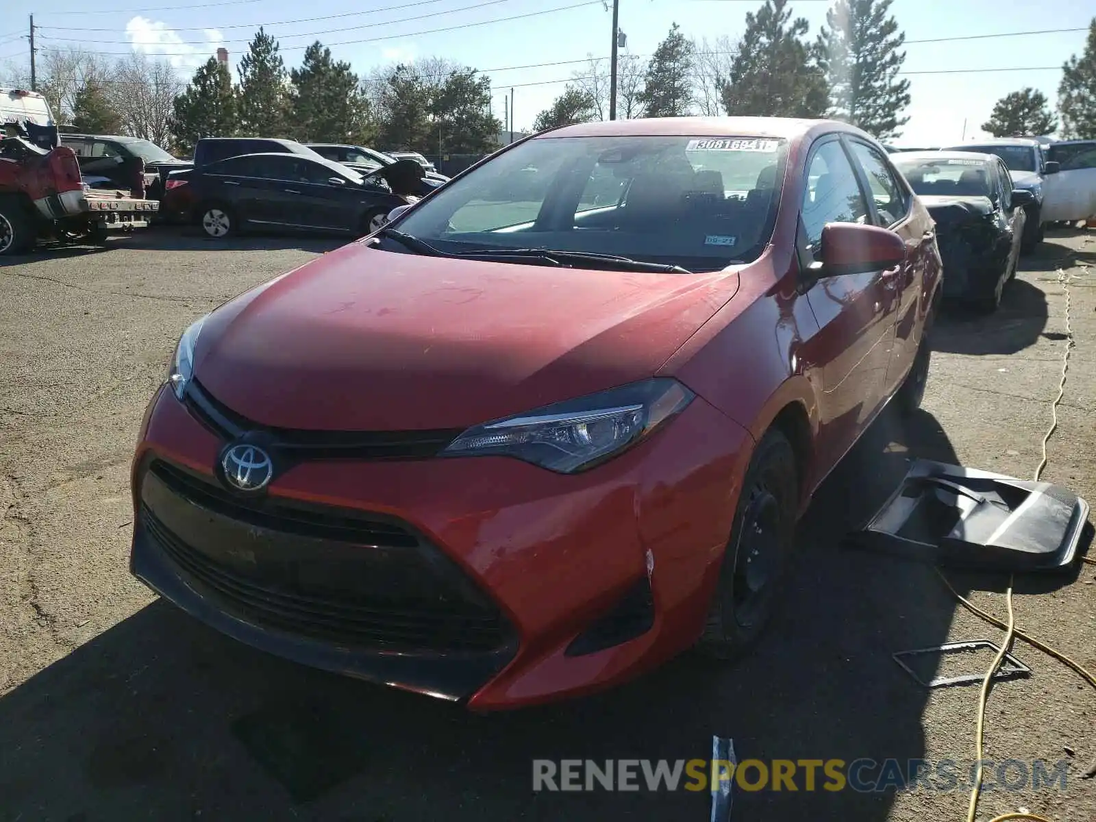 2 Photograph of a damaged car 5YFBURHE3KP899382 TOYOTA COROLLA 2019