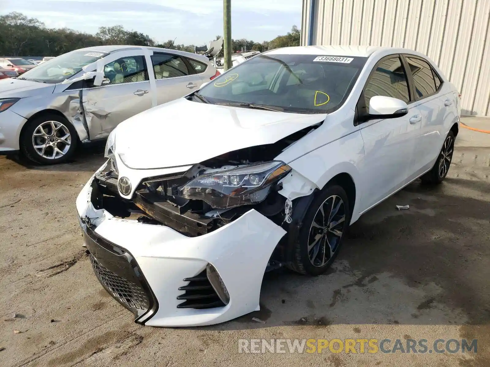 2 Photograph of a damaged car 5YFBURHE3KP901812 TOYOTA COROLLA 2019