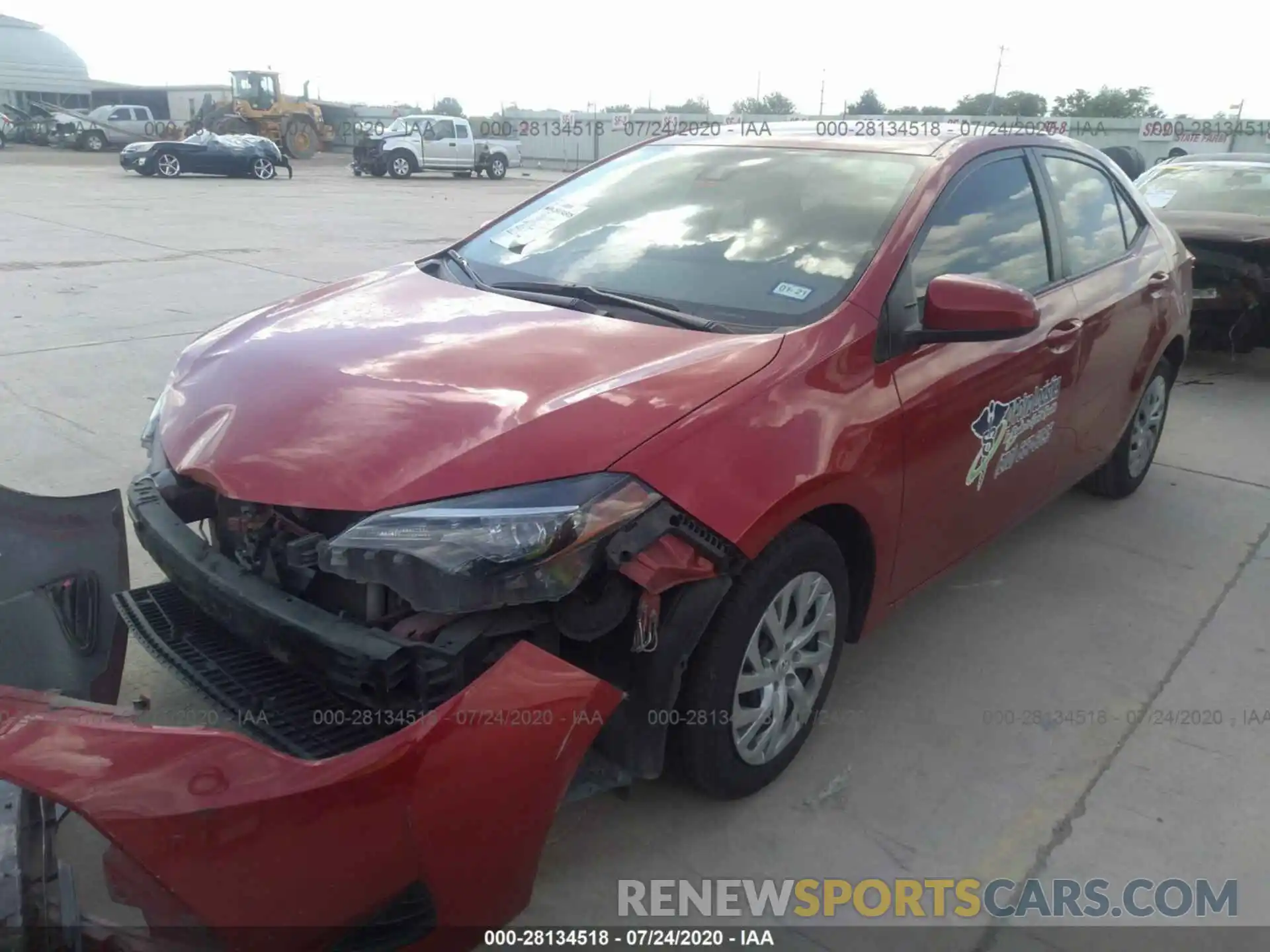 2 Photograph of a damaged car 5YFBURHE3KP906699 TOYOTA COROLLA 2019