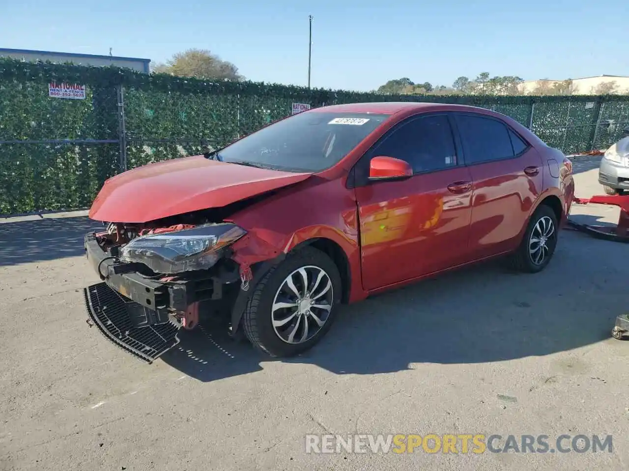 1 Photograph of a damaged car 5YFBURHE3KP910638 TOYOTA COROLLA 2019