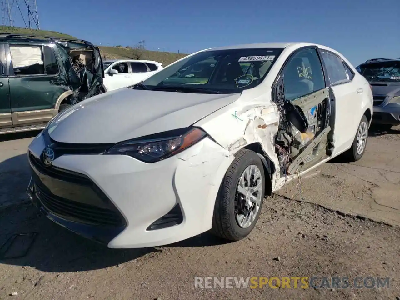 2 Photograph of a damaged car 5YFBURHE3KP912244 TOYOTA COROLLA 2019