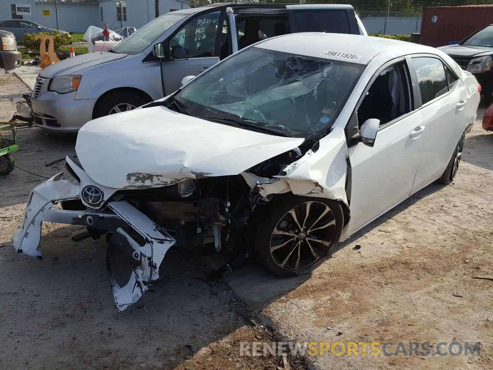 2 Photograph of a damaged car 5YFBURHE3KP913541 TOYOTA COROLLA 2019