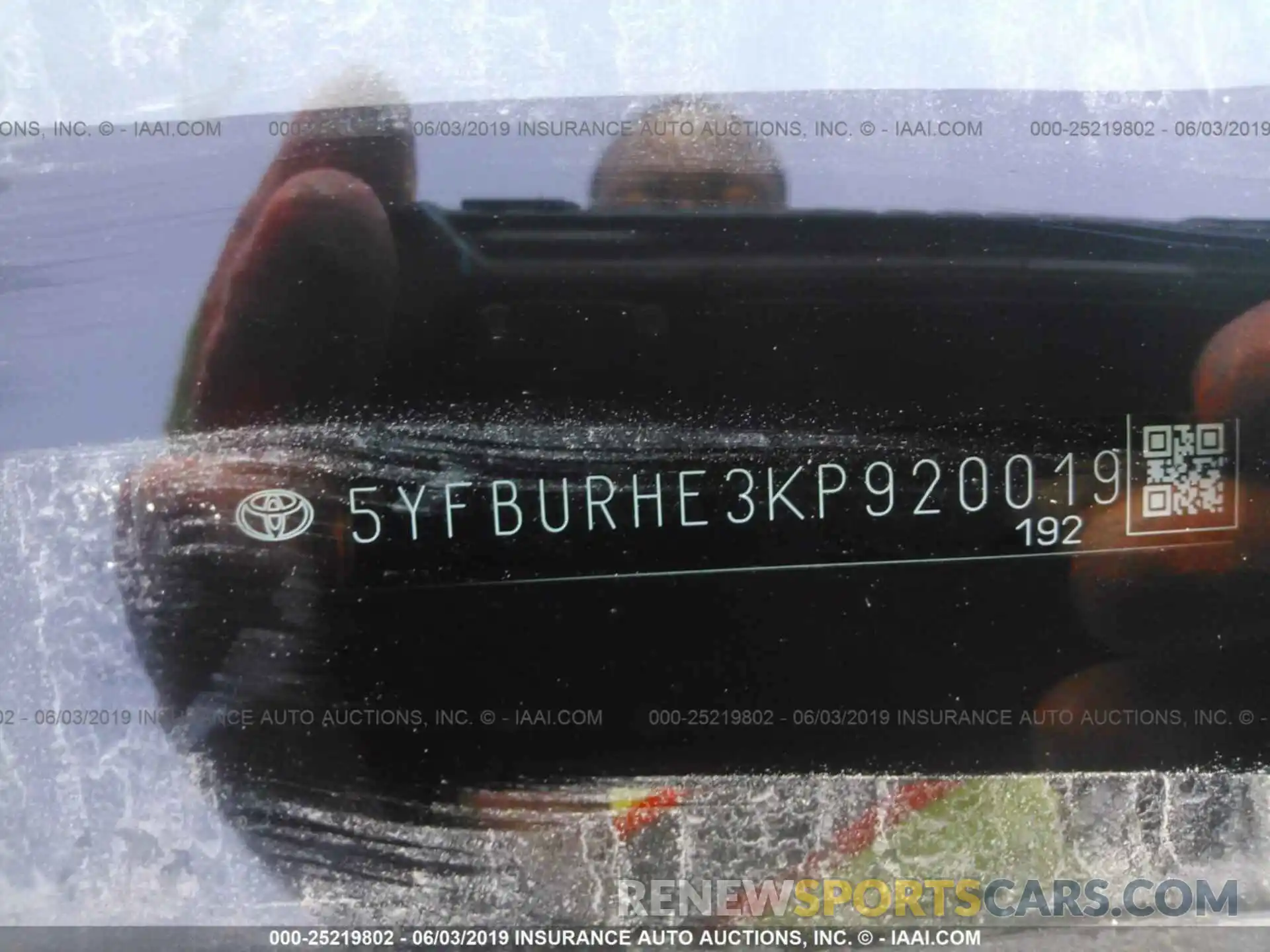 9 Фотография поврежденного автомобиля 5YFBURHE3KP920019 TOYOTA COROLLA 2019