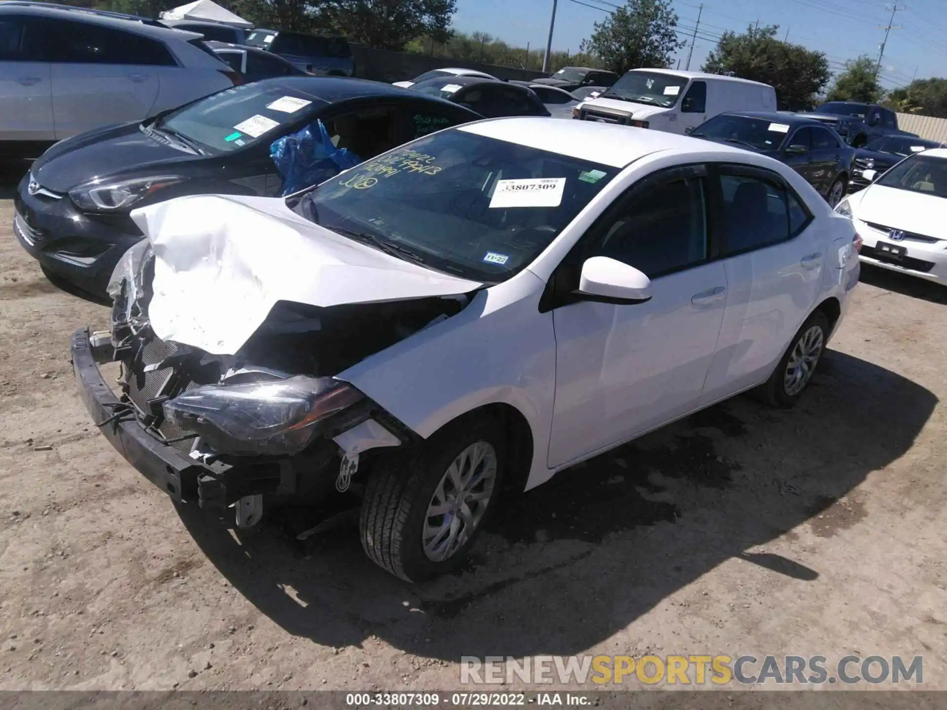 2 Photograph of a damaged car 5YFBURHE3KP920991 TOYOTA COROLLA 2019