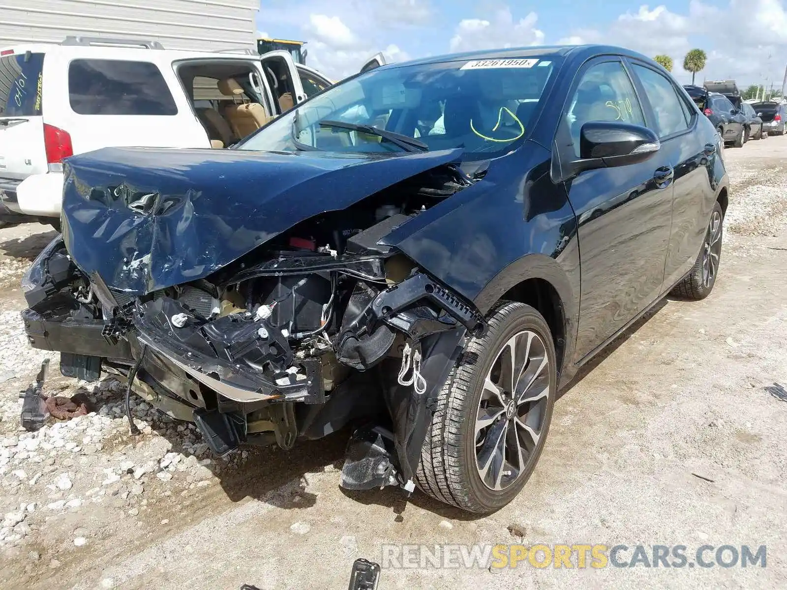 2 Photograph of a damaged car 5YFBURHE3KP923535 TOYOTA COROLLA 2019