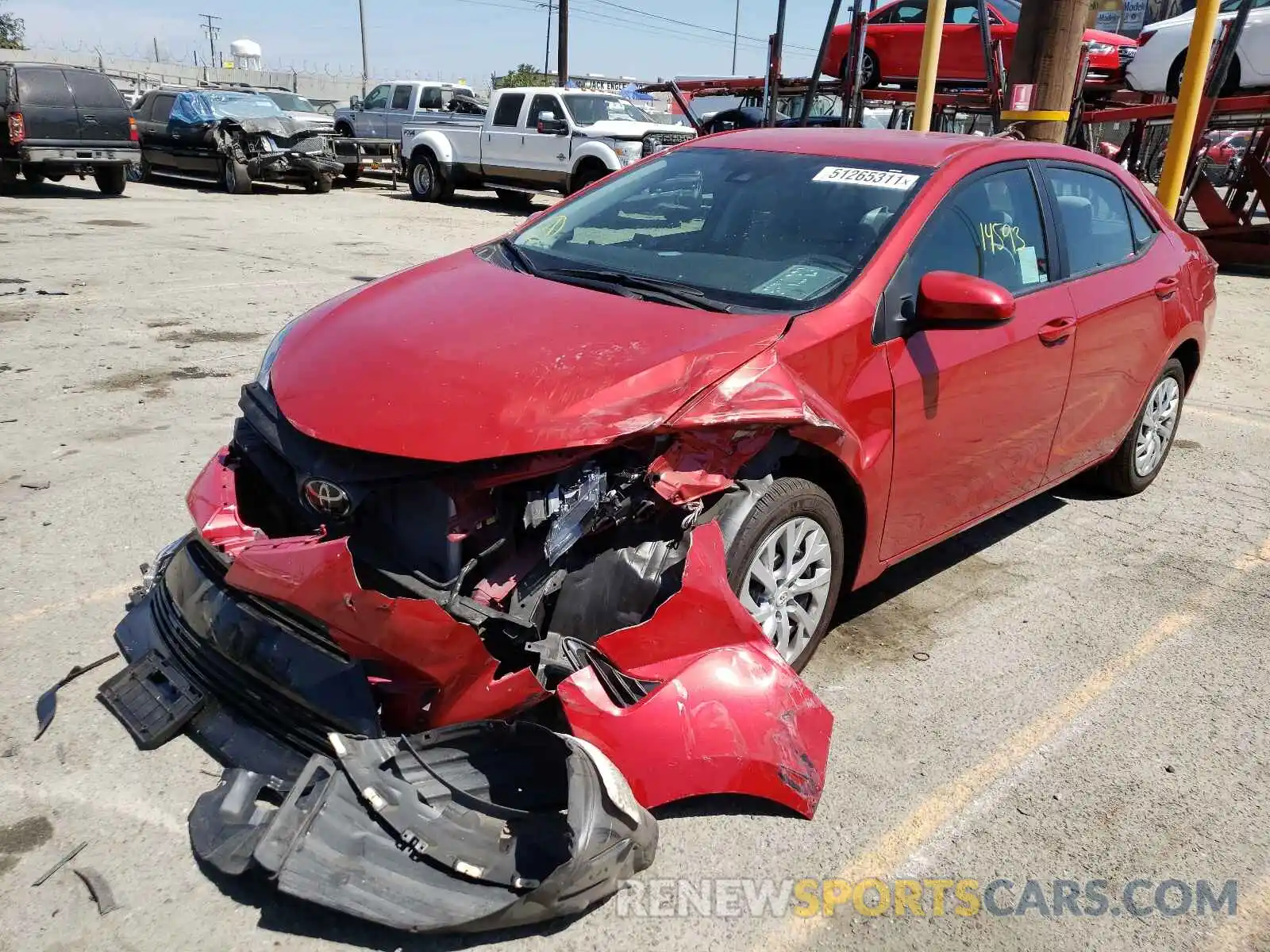 2 Photograph of a damaged car 5YFBURHE3KP926578 TOYOTA COROLLA 2019