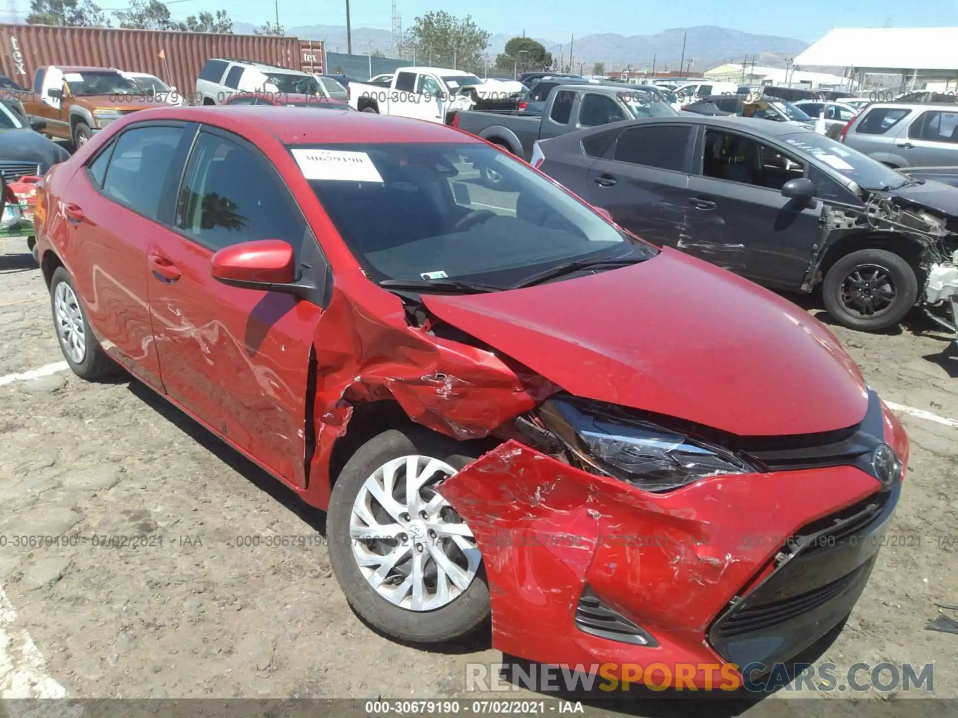 1 Photograph of a damaged car 5YFBURHE3KP930114 TOYOTA COROLLA 2019