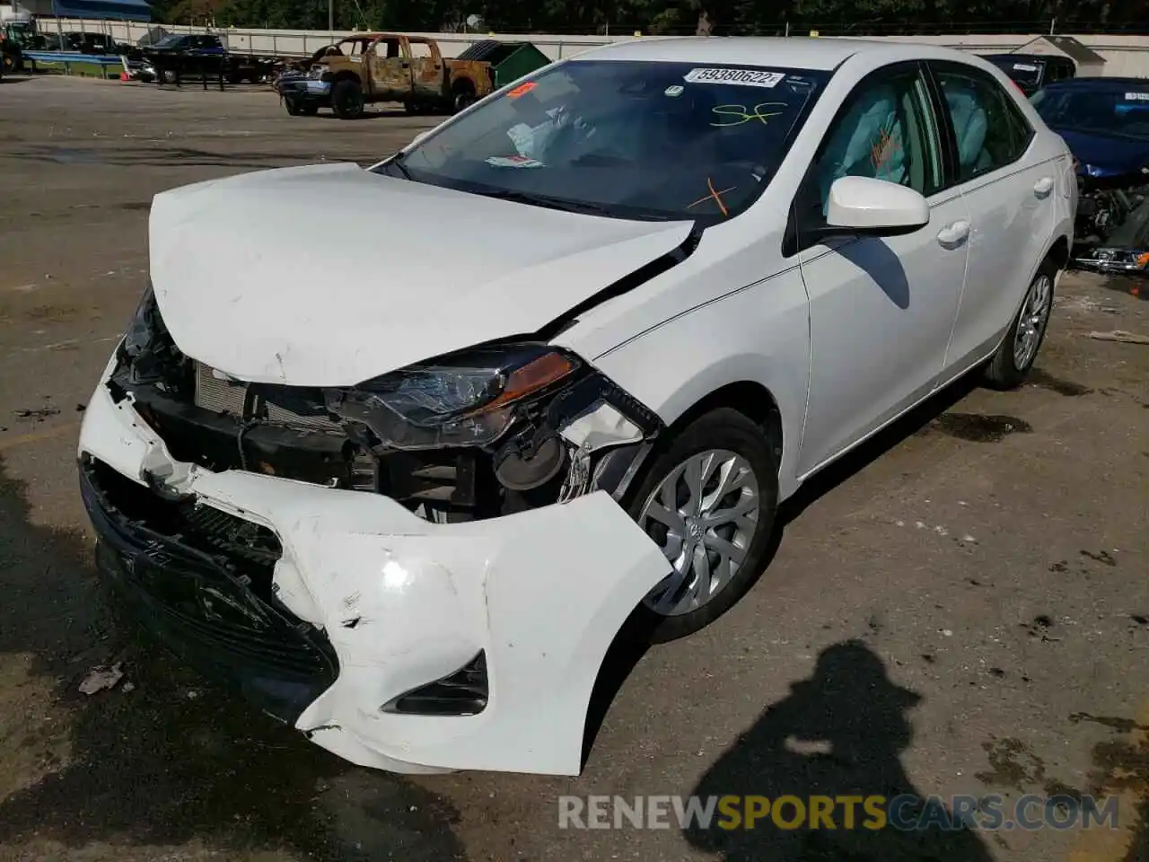 2 Photograph of a damaged car 5YFBURHE3KP932588 TOYOTA COROLLA 2019