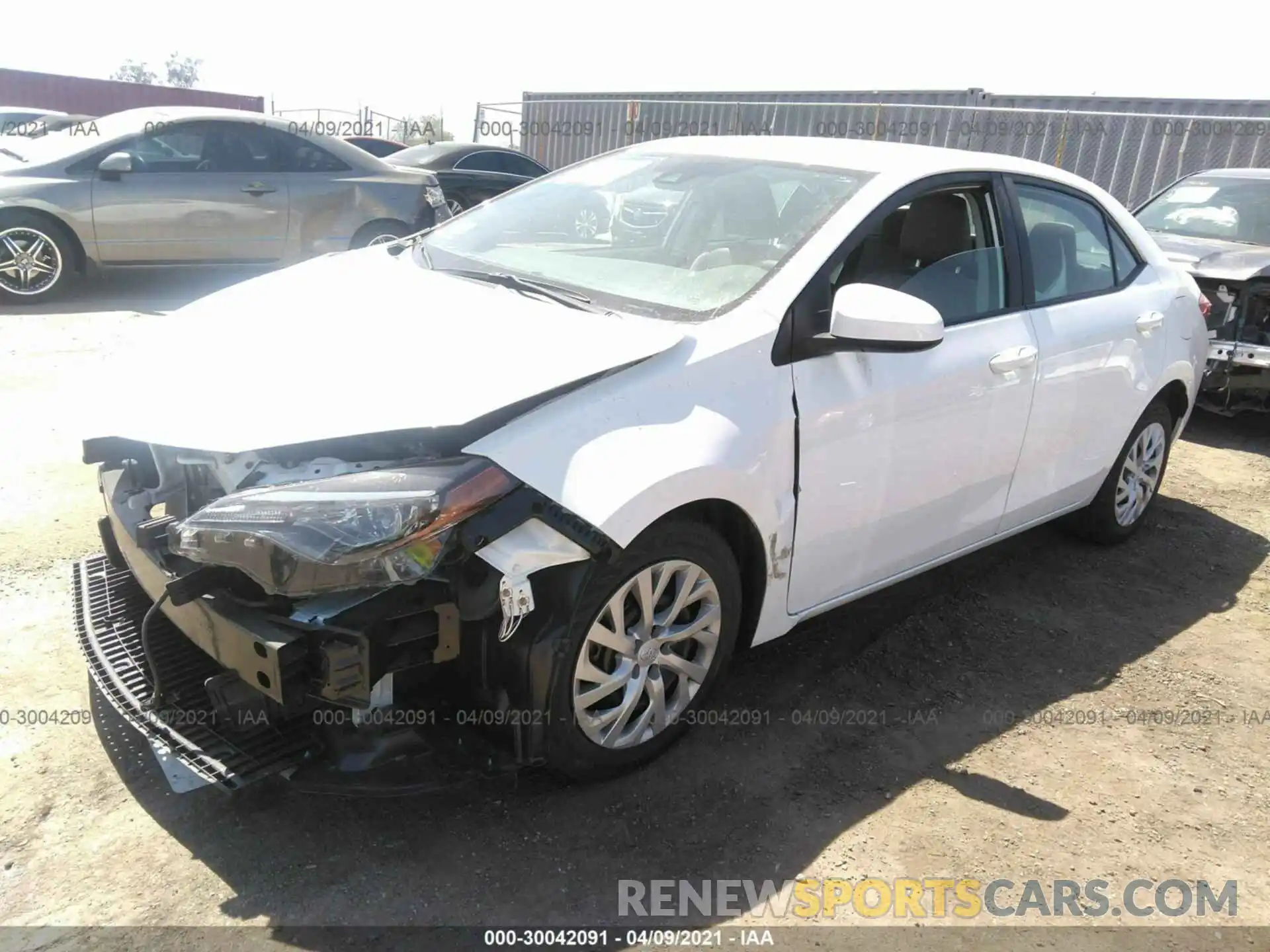 2 Photograph of a damaged car 5YFBURHE3KP944868 TOYOTA COROLLA 2019