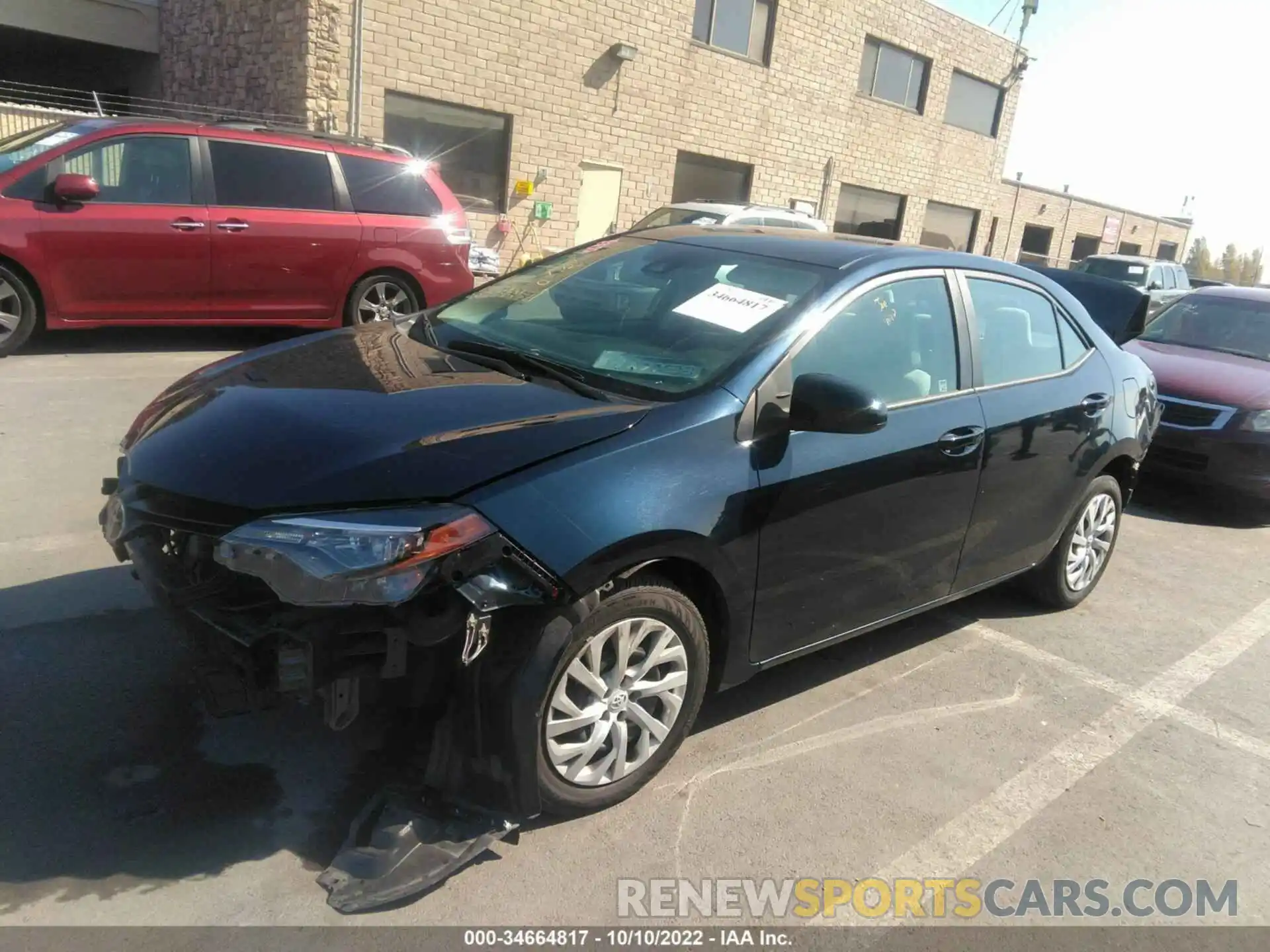 2 Photograph of a damaged car 5YFBURHE4KP856640 TOYOTA COROLLA 2019