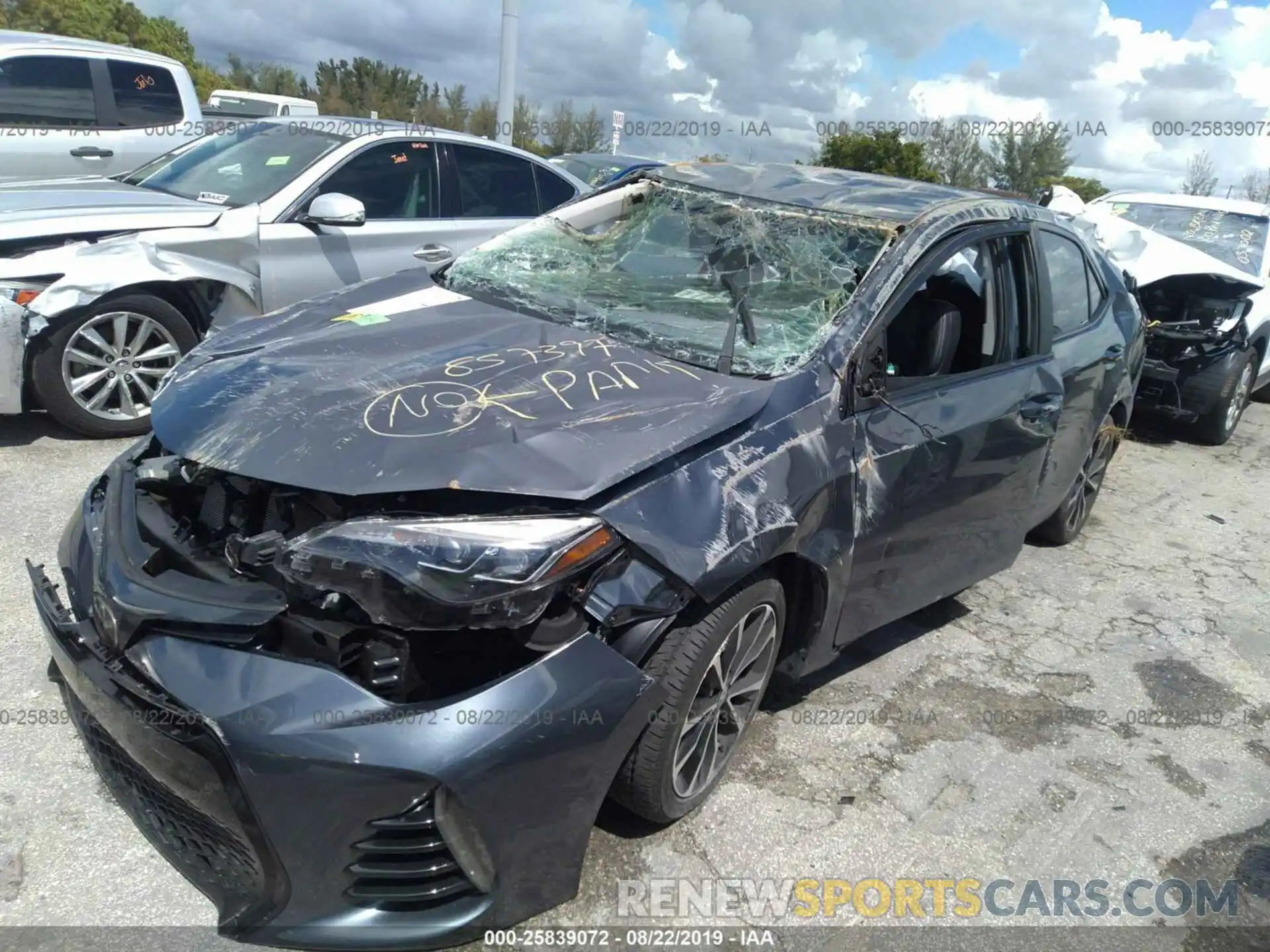 2 Photograph of a damaged car 5YFBURHE4KP857397 TOYOTA COROLLA 2019