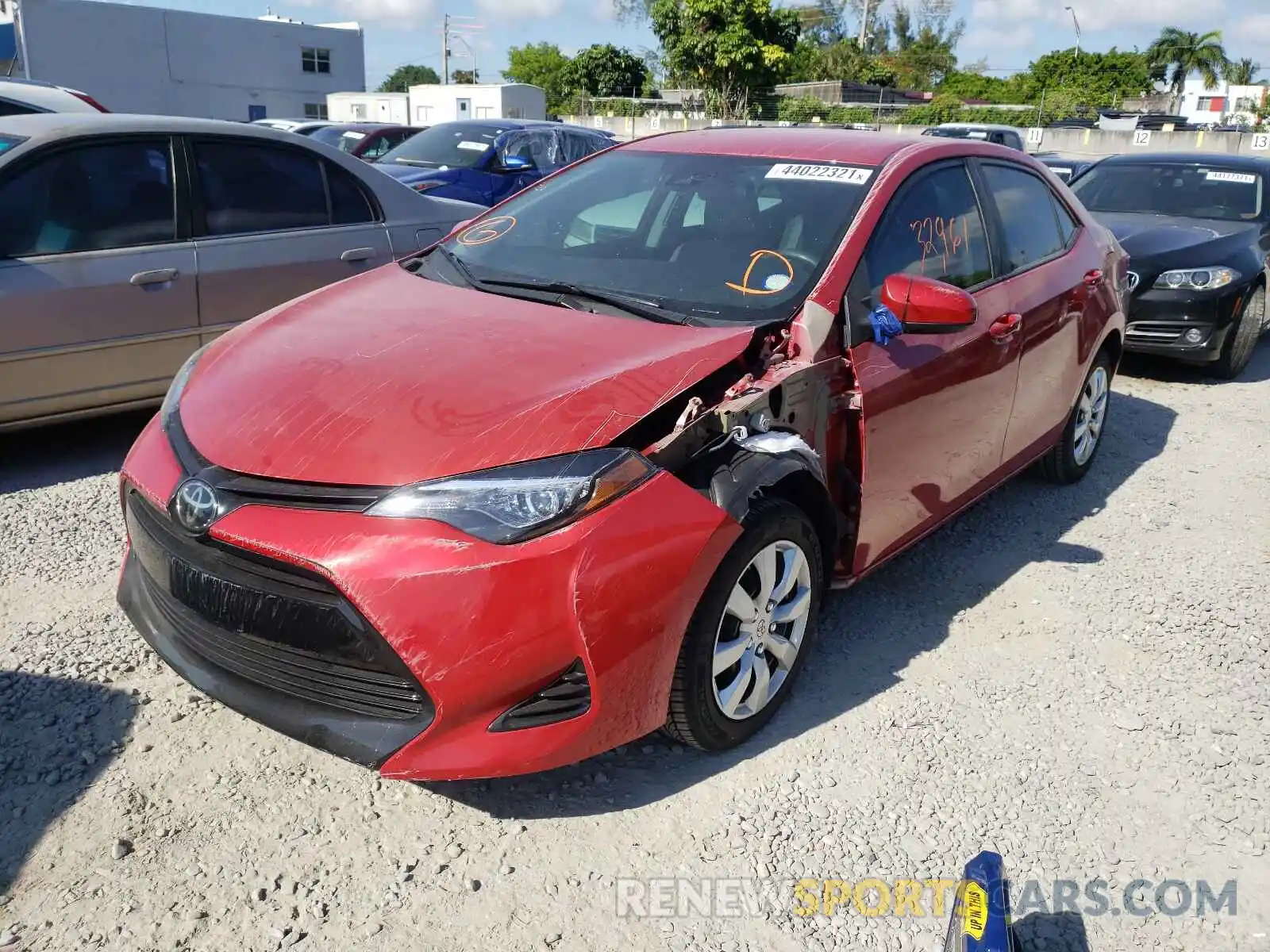 2 Photograph of a damaged car 5YFBURHE4KP859103 TOYOTA COROLLA 2019