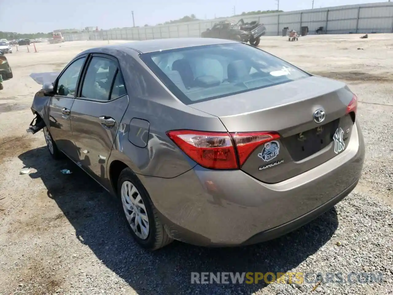 3 Photograph of a damaged car 5YFBURHE4KP859649 TOYOTA COROLLA 2019