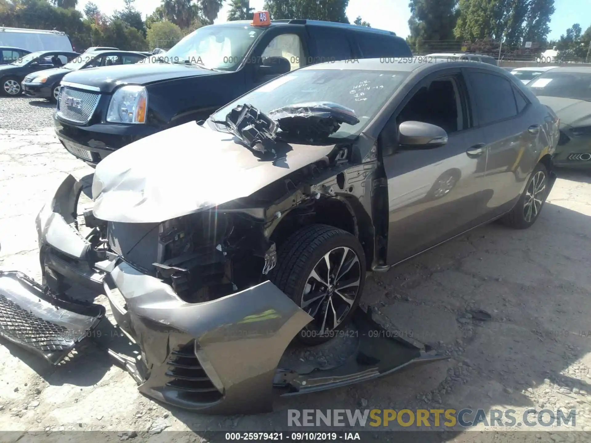 2 Photograph of a damaged car 5YFBURHE4KP872661 TOYOTA COROLLA 2019