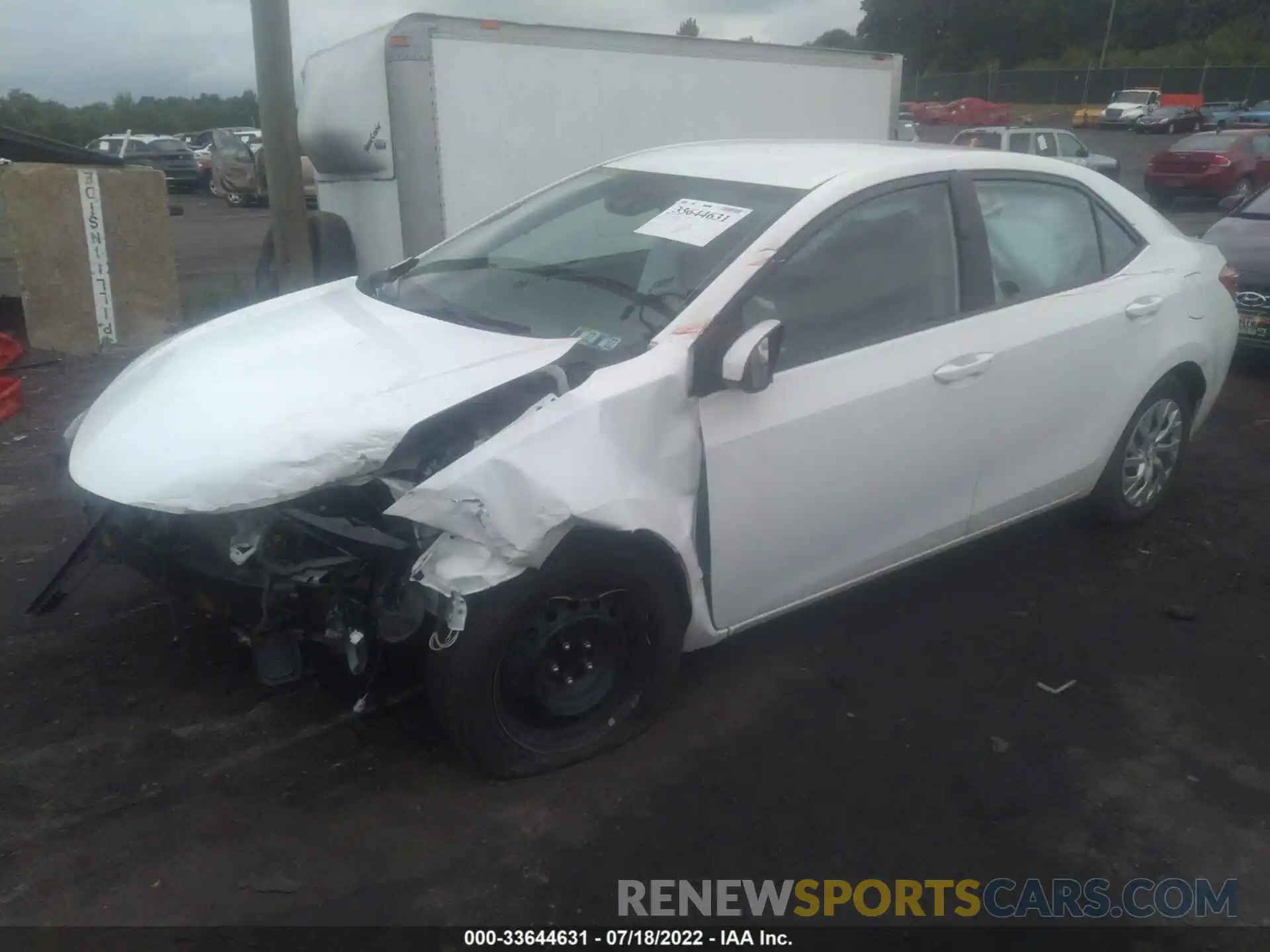 2 Photograph of a damaged car 5YFBURHE4KP872952 TOYOTA COROLLA 2019