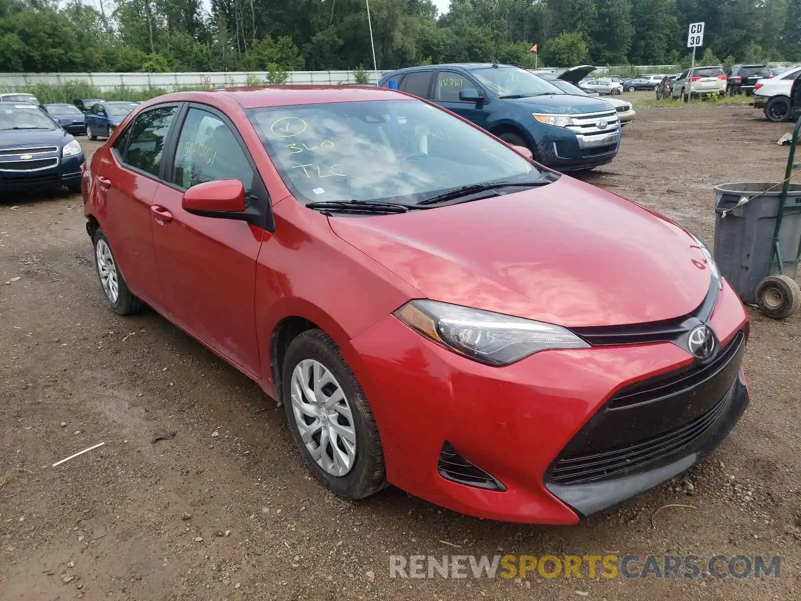 1 Photograph of a damaged car 5YFBURHE4KP873597 TOYOTA COROLLA 2019