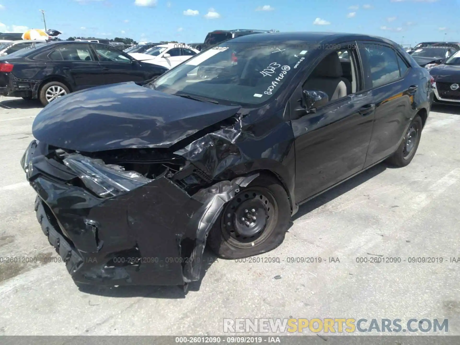 2 Photograph of a damaged car 5YFBURHE4KP874023 TOYOTA COROLLA 2019