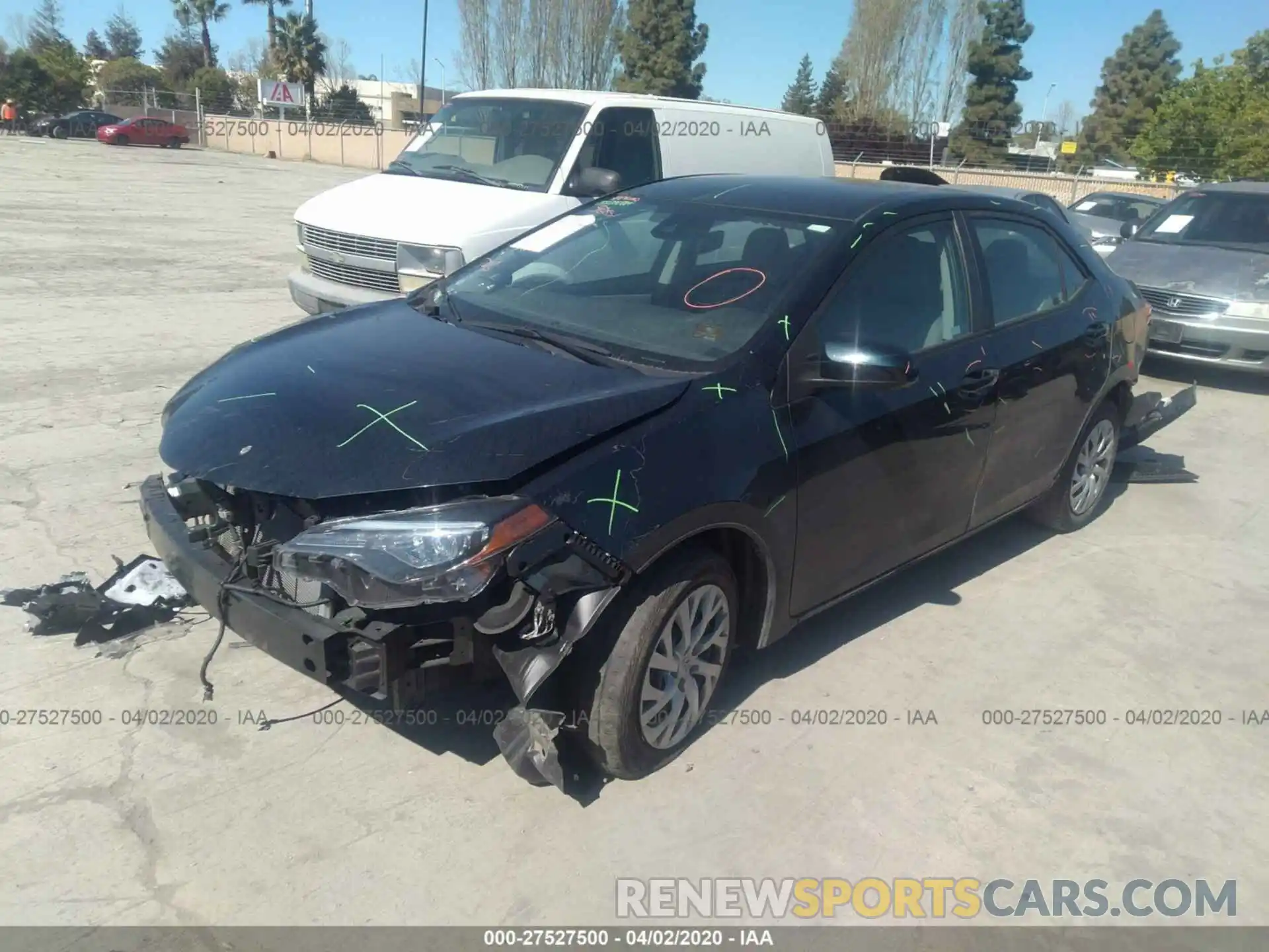 2 Photograph of a damaged car 5YFBURHE4KP874975 TOYOTA COROLLA 2019