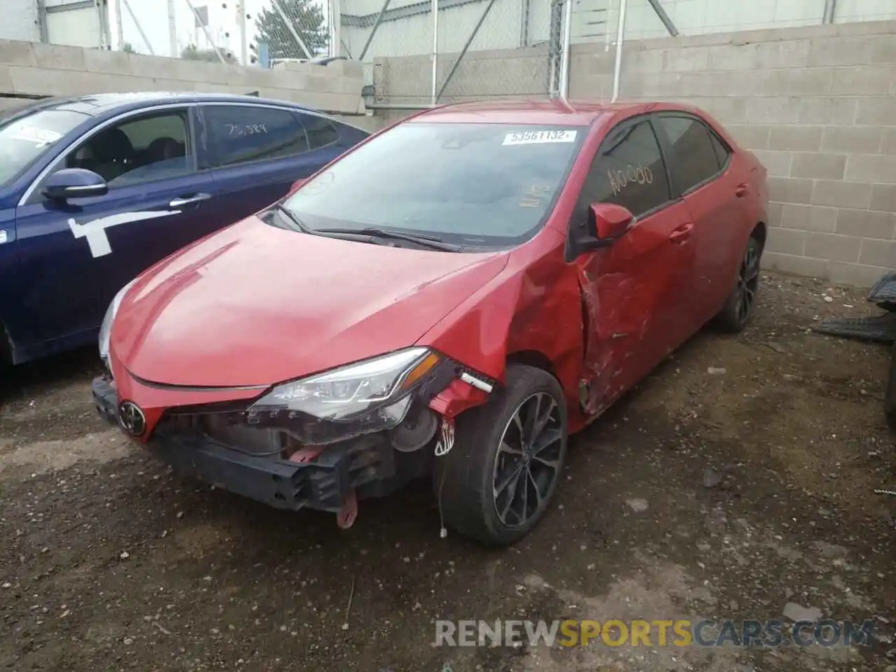 2 Photograph of a damaged car 5YFBURHE4KP875219 TOYOTA COROLLA 2019