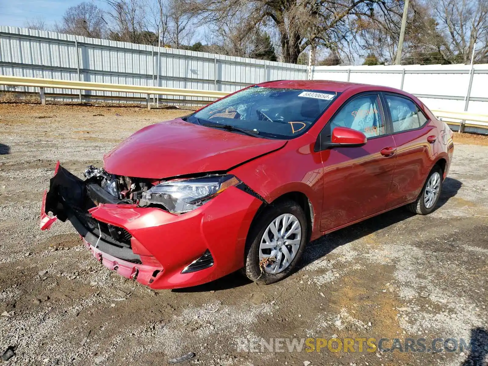 2 Photograph of a damaged car 5YFBURHE4KP875592 TOYOTA COROLLA 2019