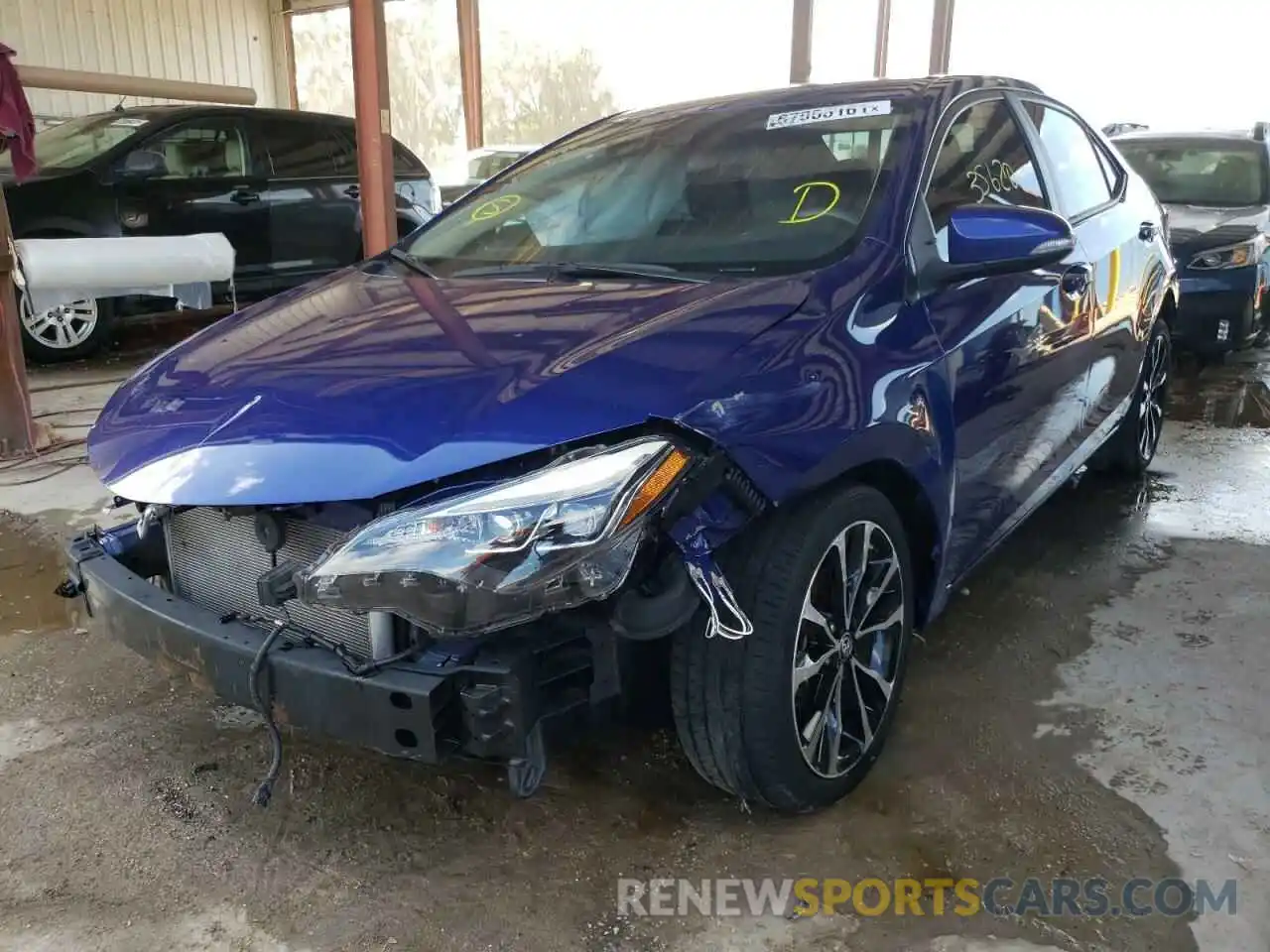 2 Photograph of a damaged car 5YFBURHE4KP877035 TOYOTA COROLLA 2019