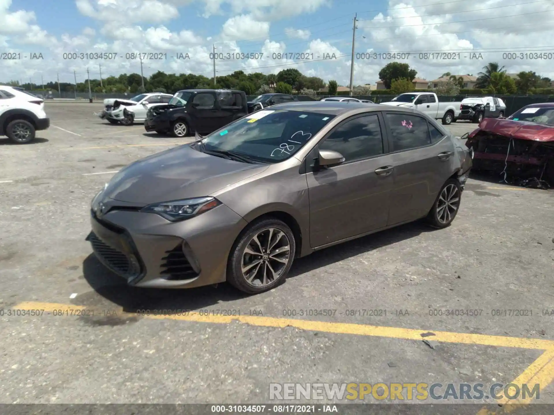 2 Photograph of a damaged car 5YFBURHE4KP877813 TOYOTA COROLLA 2019