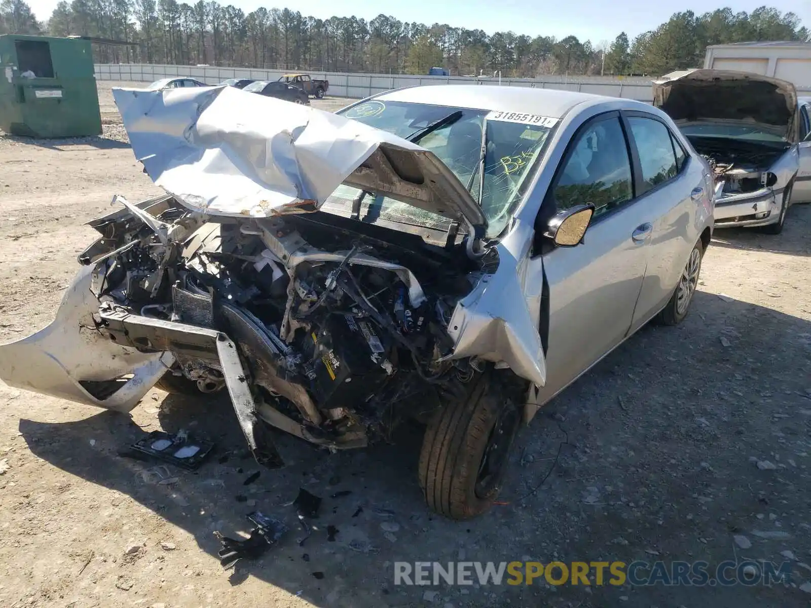 2 Photograph of a damaged car 5YFBURHE4KP880162 TOYOTA COROLLA 2019