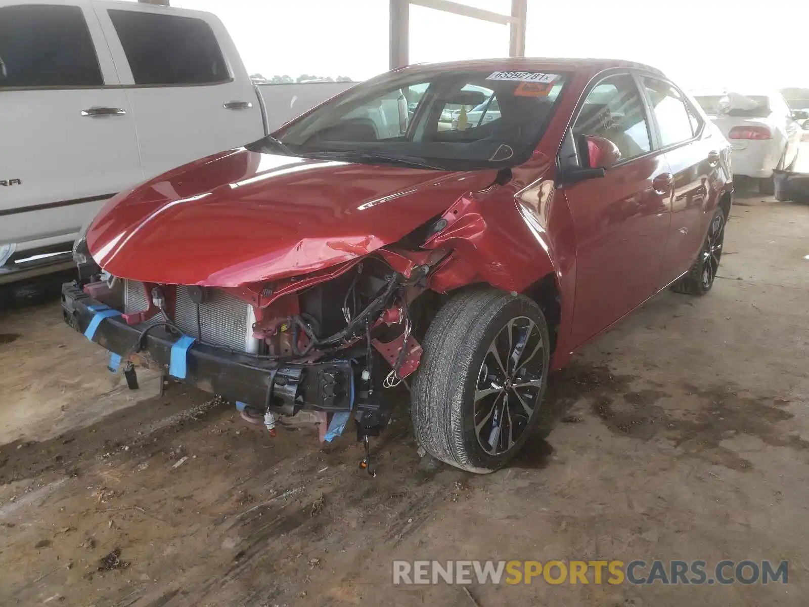 2 Photograph of a damaged car 5YFBURHE4KP882381 TOYOTA COROLLA 2019