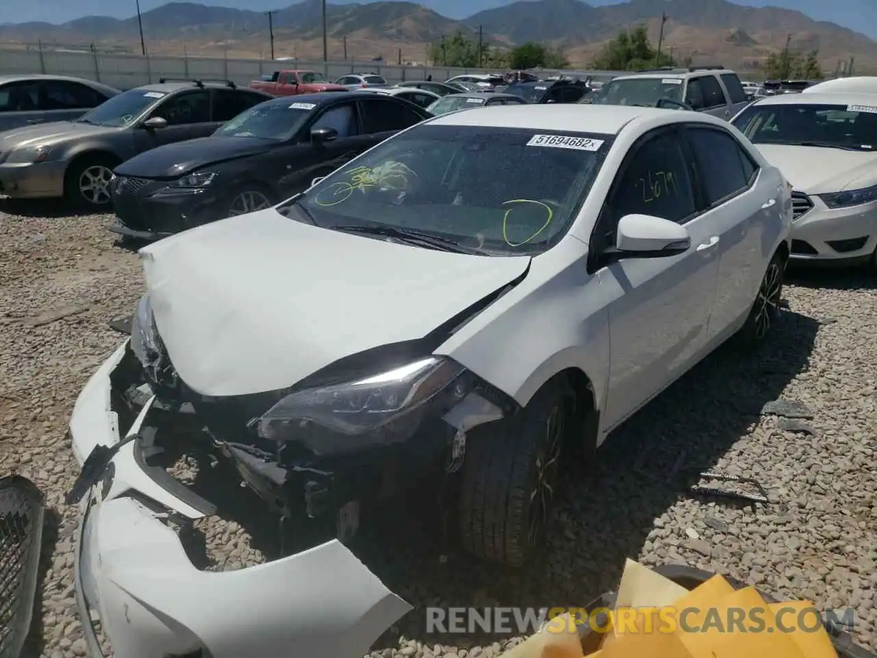 2 Photograph of a damaged car 5YFBURHE4KP884096 TOYOTA COROLLA 2019