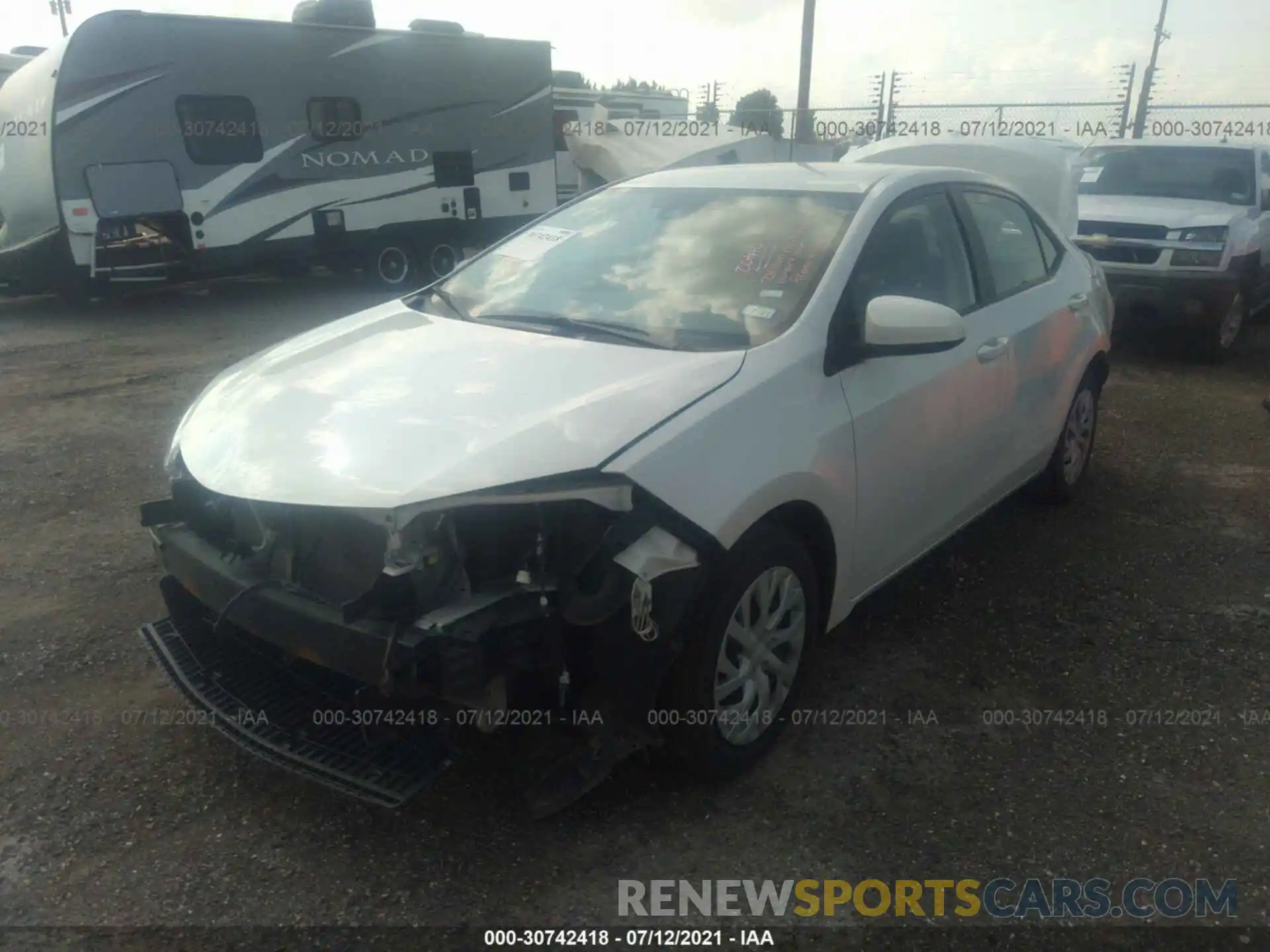 2 Photograph of a damaged car 5YFBURHE4KP885345 TOYOTA COROLLA 2019