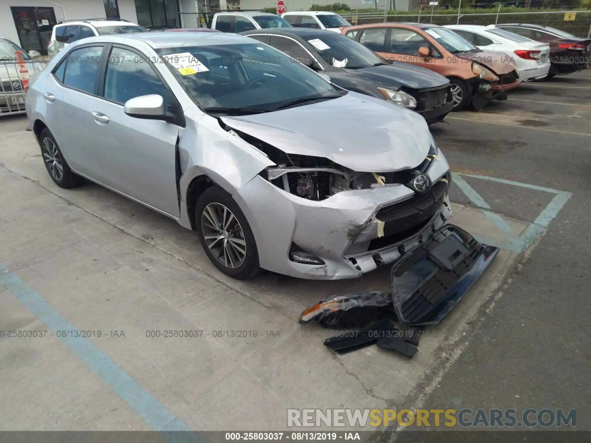 1 Photograph of a damaged car 5YFBURHE4KP885748 TOYOTA COROLLA 2019